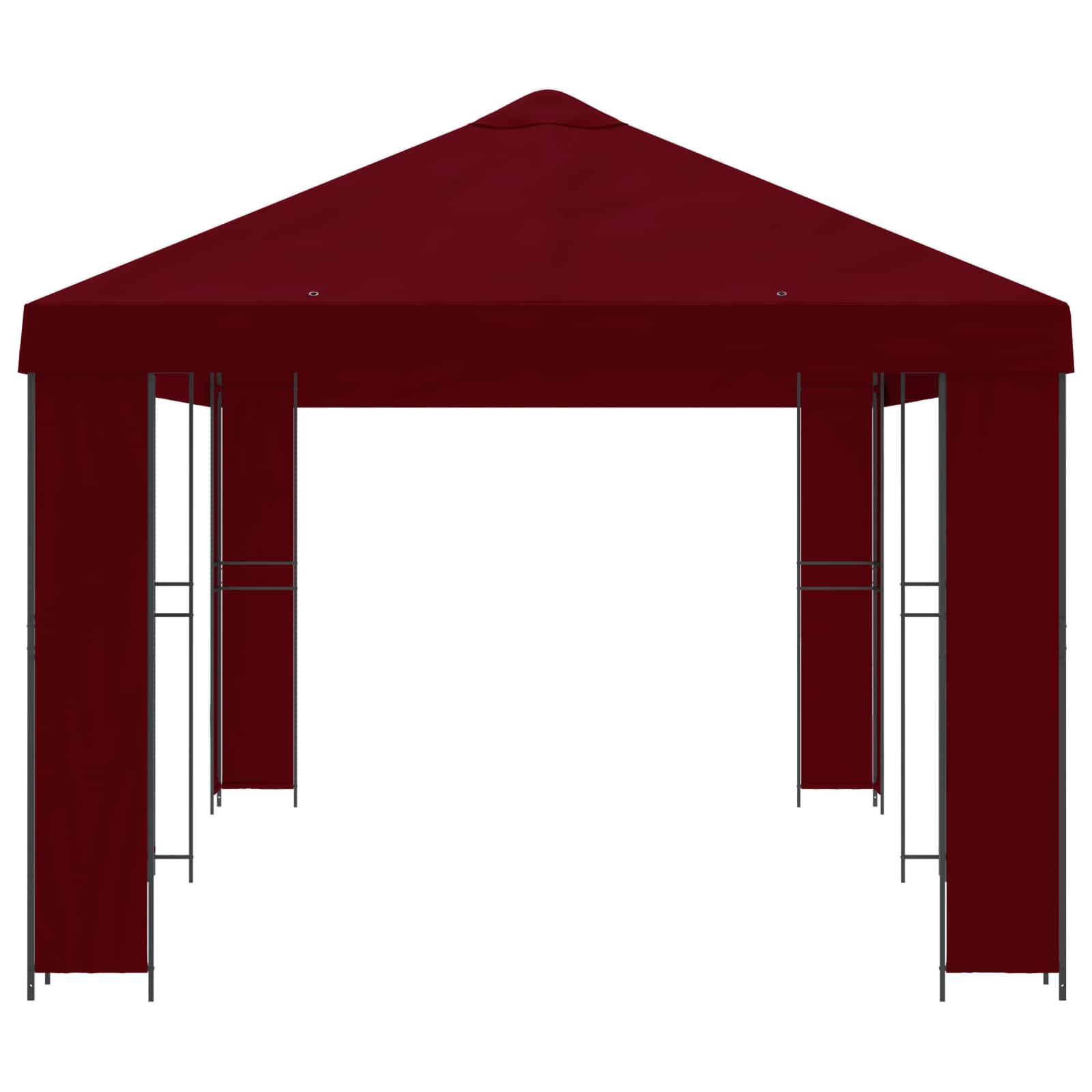 Gazebo da giardino 6 x 3 m Borgogna Poliestere e Acciaio