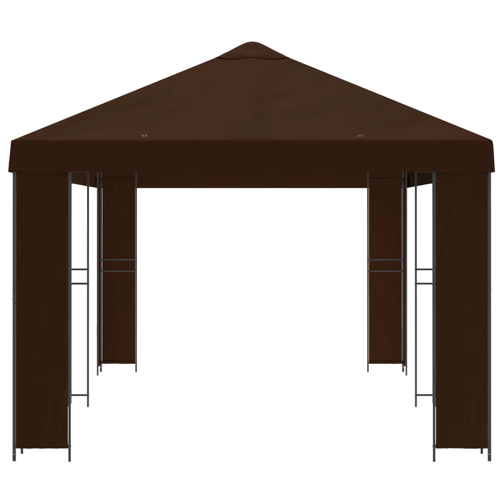 Gazebo da giardino 6 x 3 m Marrone Poliestere e Acciaio 190 gsm