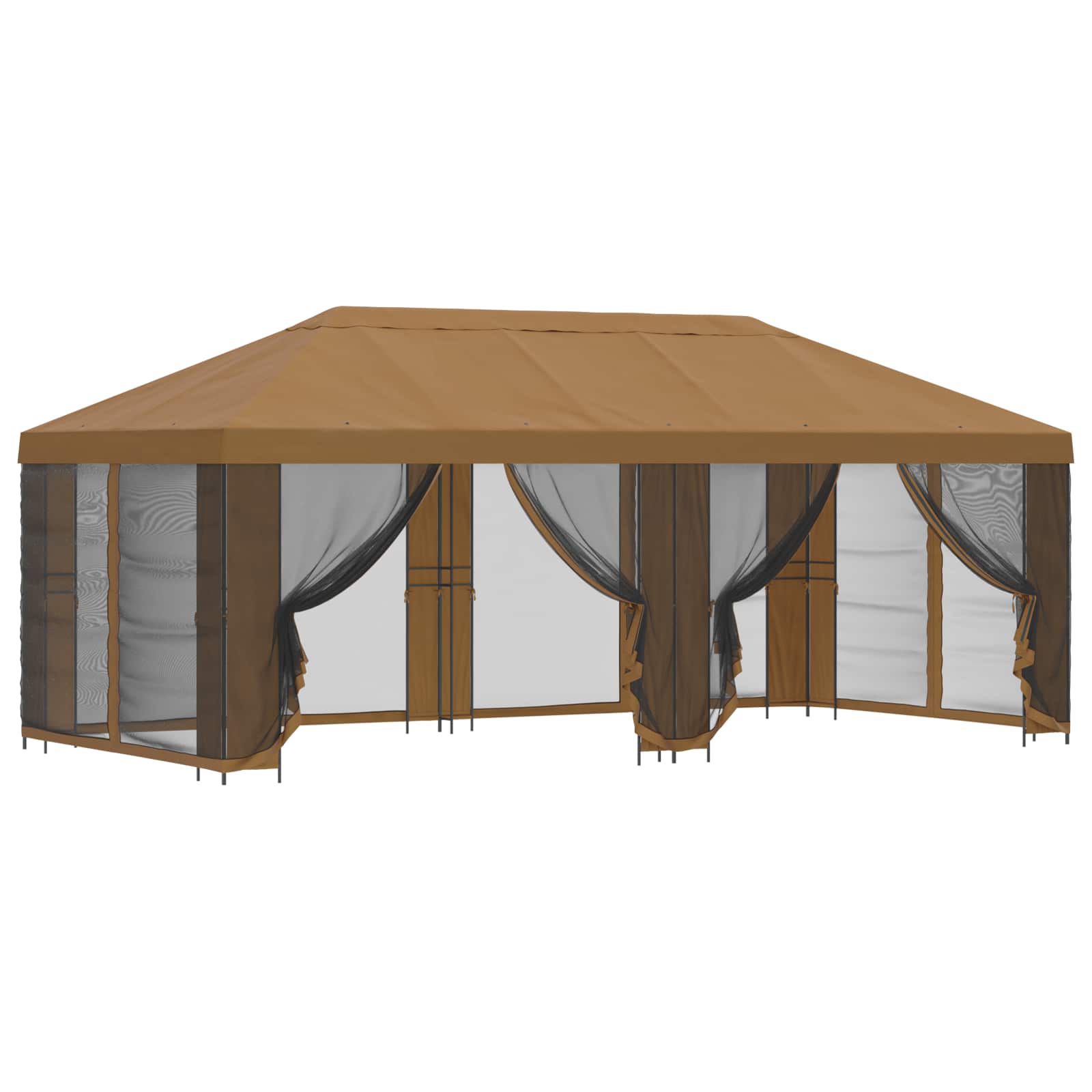 Gazebo da giardino con pareti laterali 6 x 3 m Beige