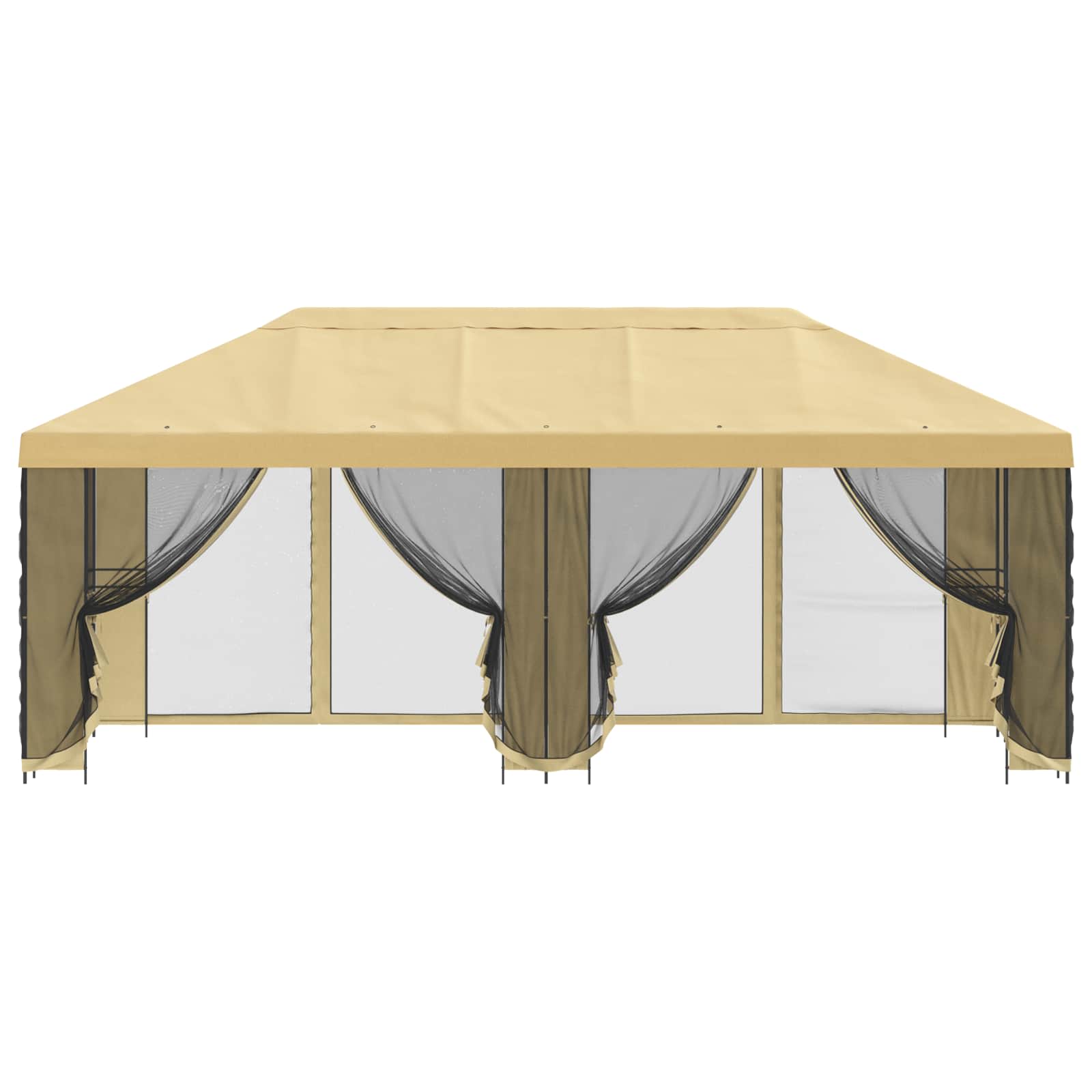 Gazebo da giardino con pareti laterali 6 x 3 m Crema