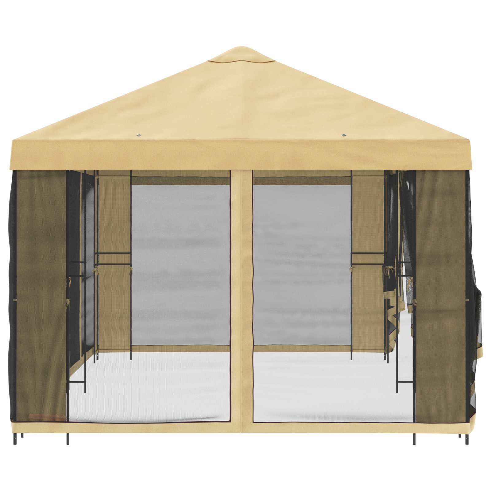 Gazebo da giardino con pareti laterali 6 x 3 m Crema