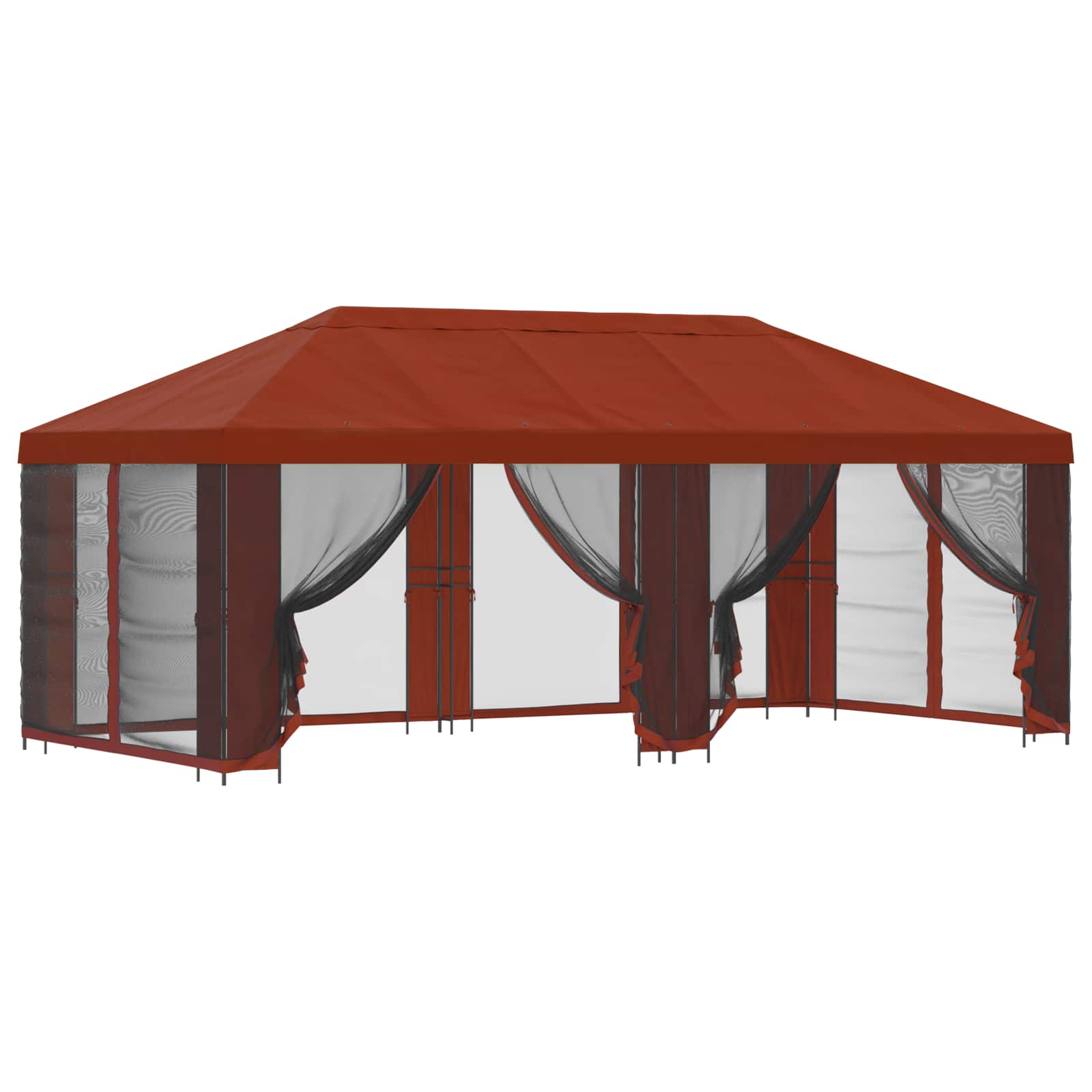 Gazebo da giardino con pareti laterali 6 x 3 m Terracotta
