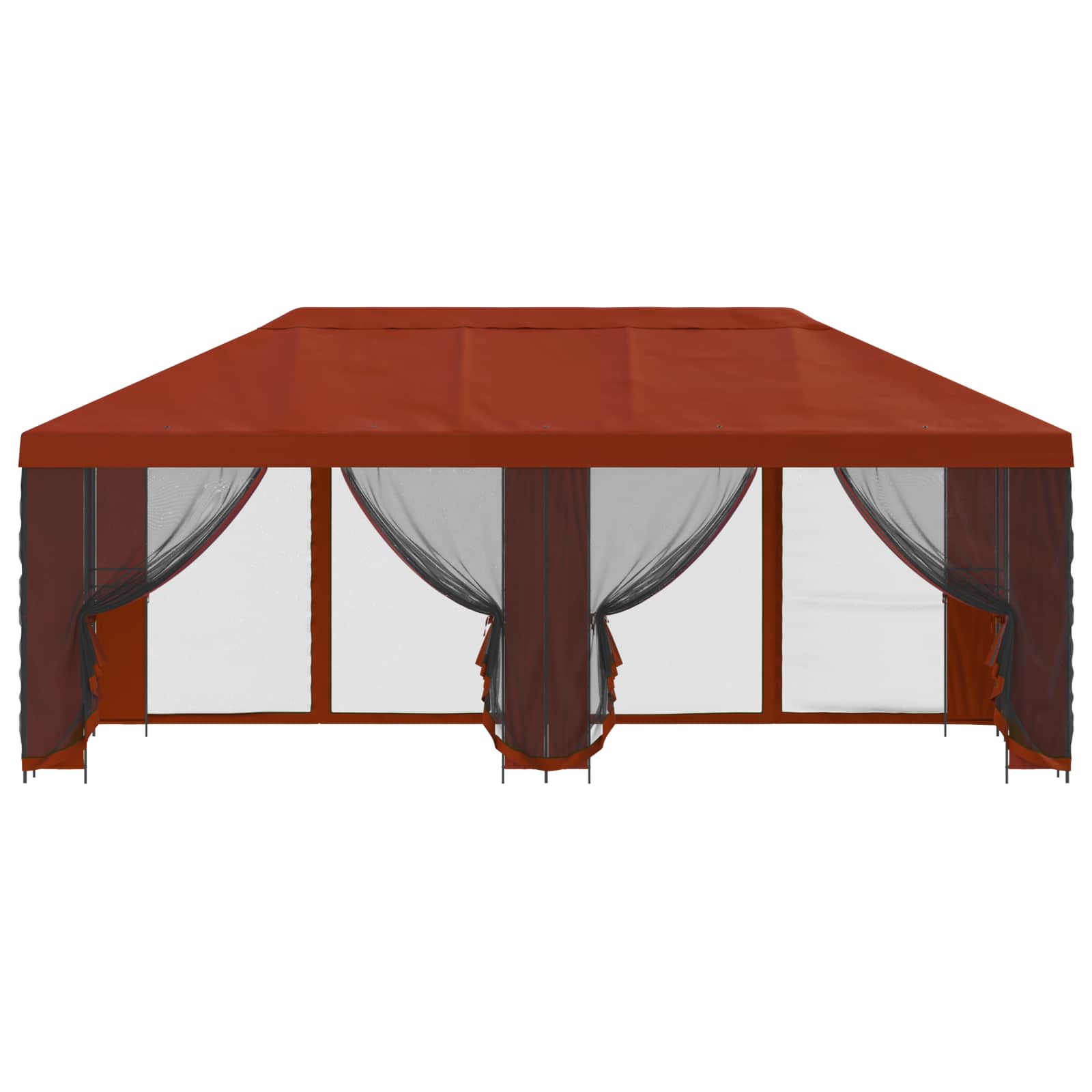 Gazebo da giardino con pareti laterali 6 x 3 m Terracotta