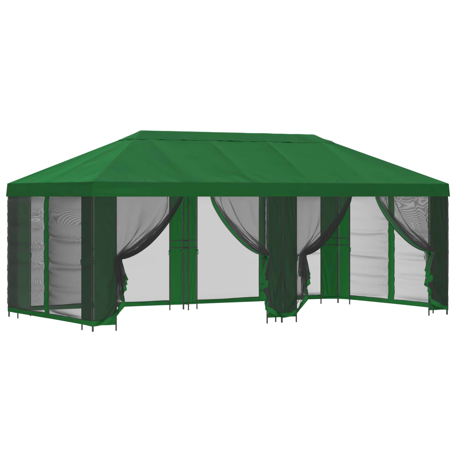 Gazebo da giardino con pareti laterali 6 x 3 m Verde