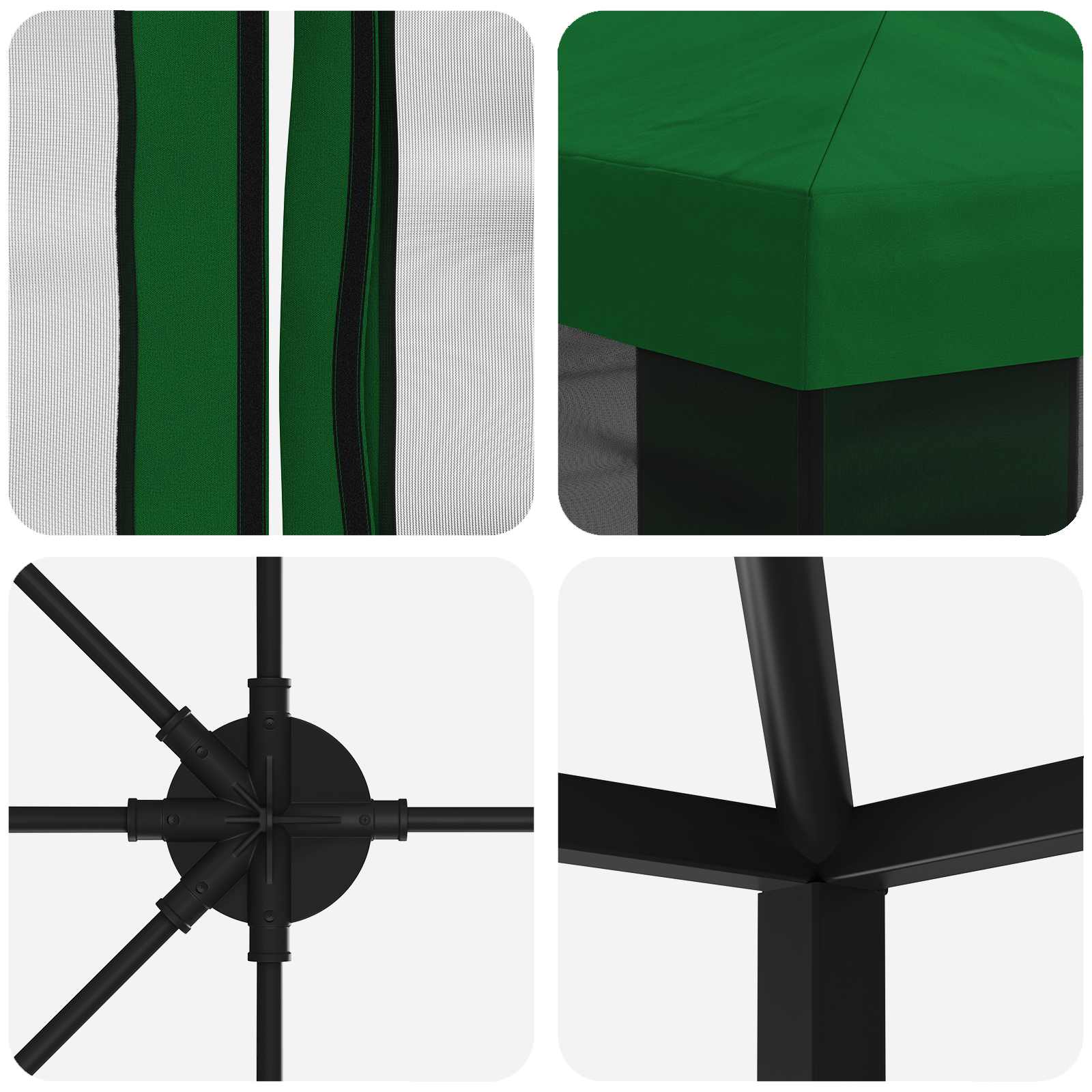 Gazebo da giardino con pareti laterali 6 x 3 m Verde