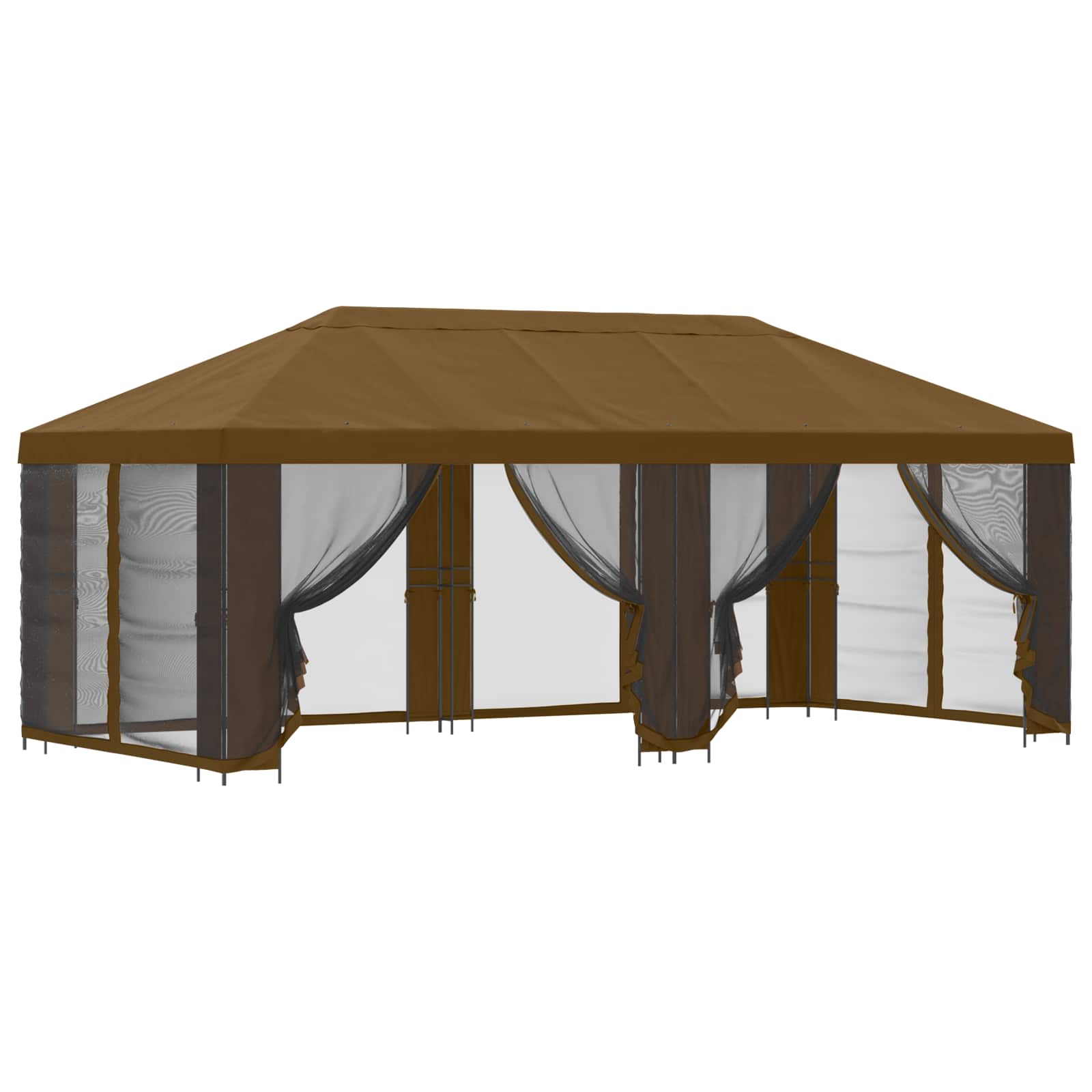 Gazebo da giardino con pareti laterali 6 x 3 m Tortora