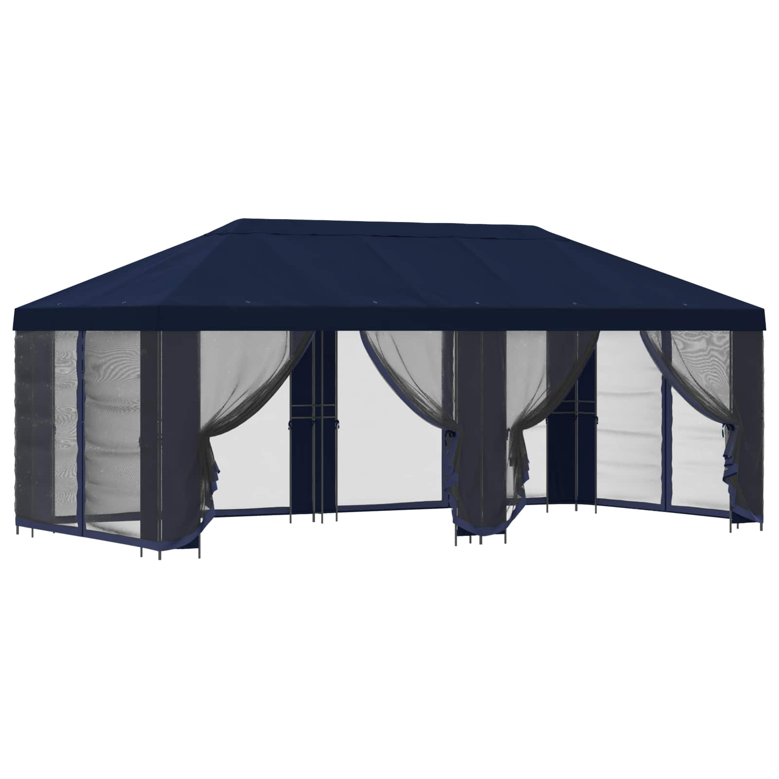 Gazebo da giardino con pareti laterali 6 x 3 m Blu