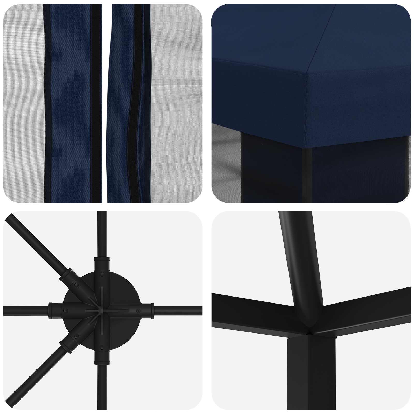 Gazebo da giardino con pareti laterali 6 x 3 m Blu