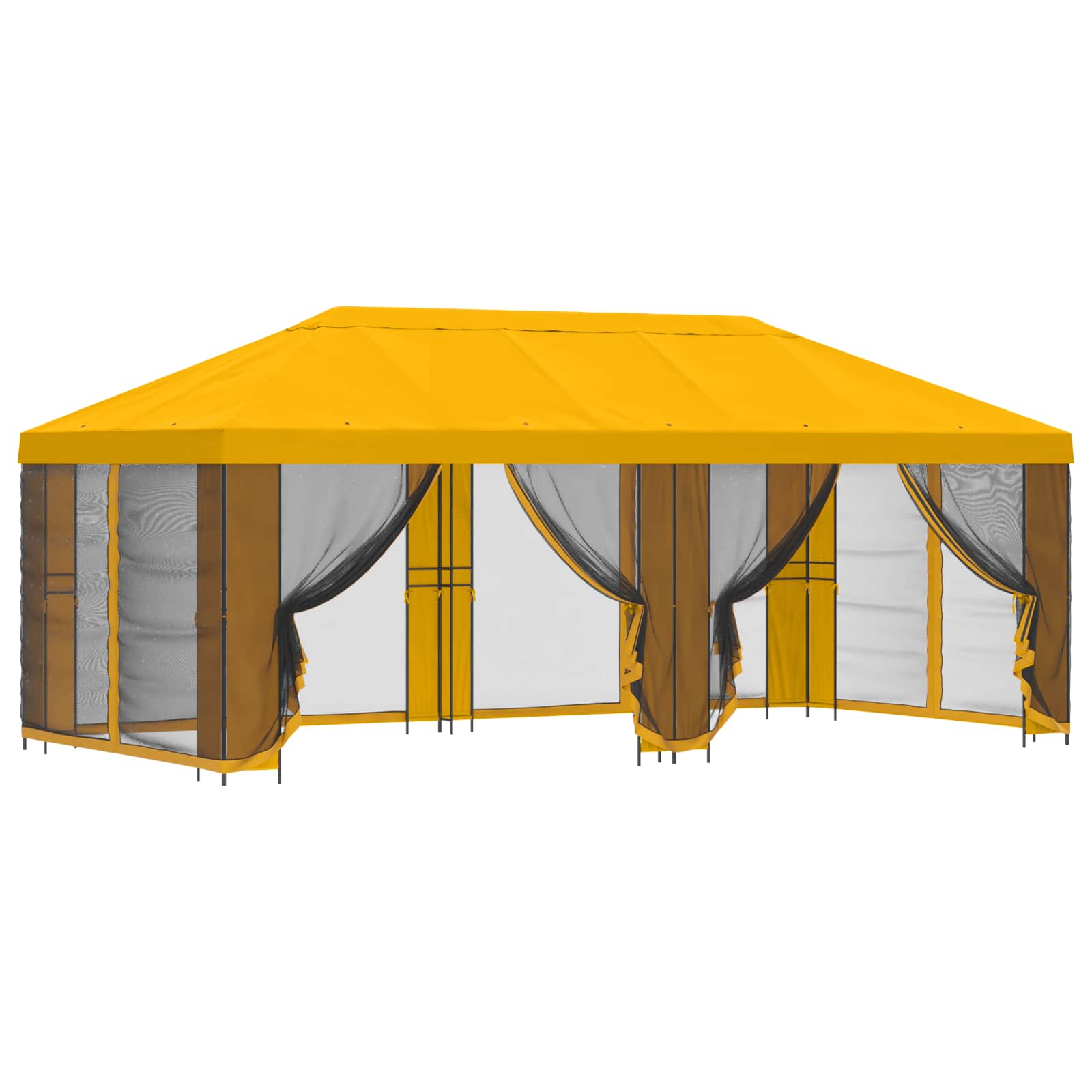 Gazebo da giardino con pareti laterali 6 x 3 m Giallo
