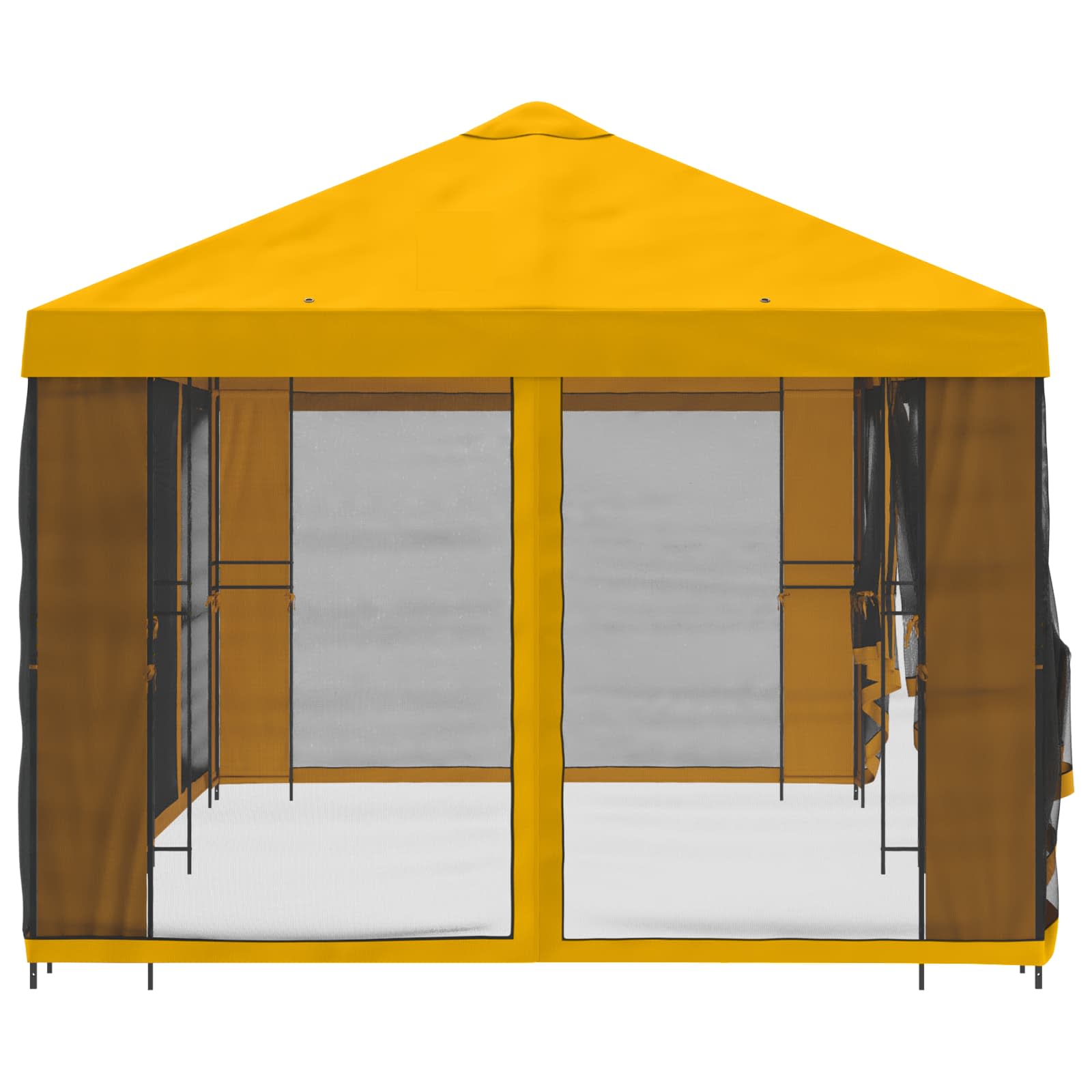 Gazebo da giardino con pareti laterali 6 x 3 m Giallo