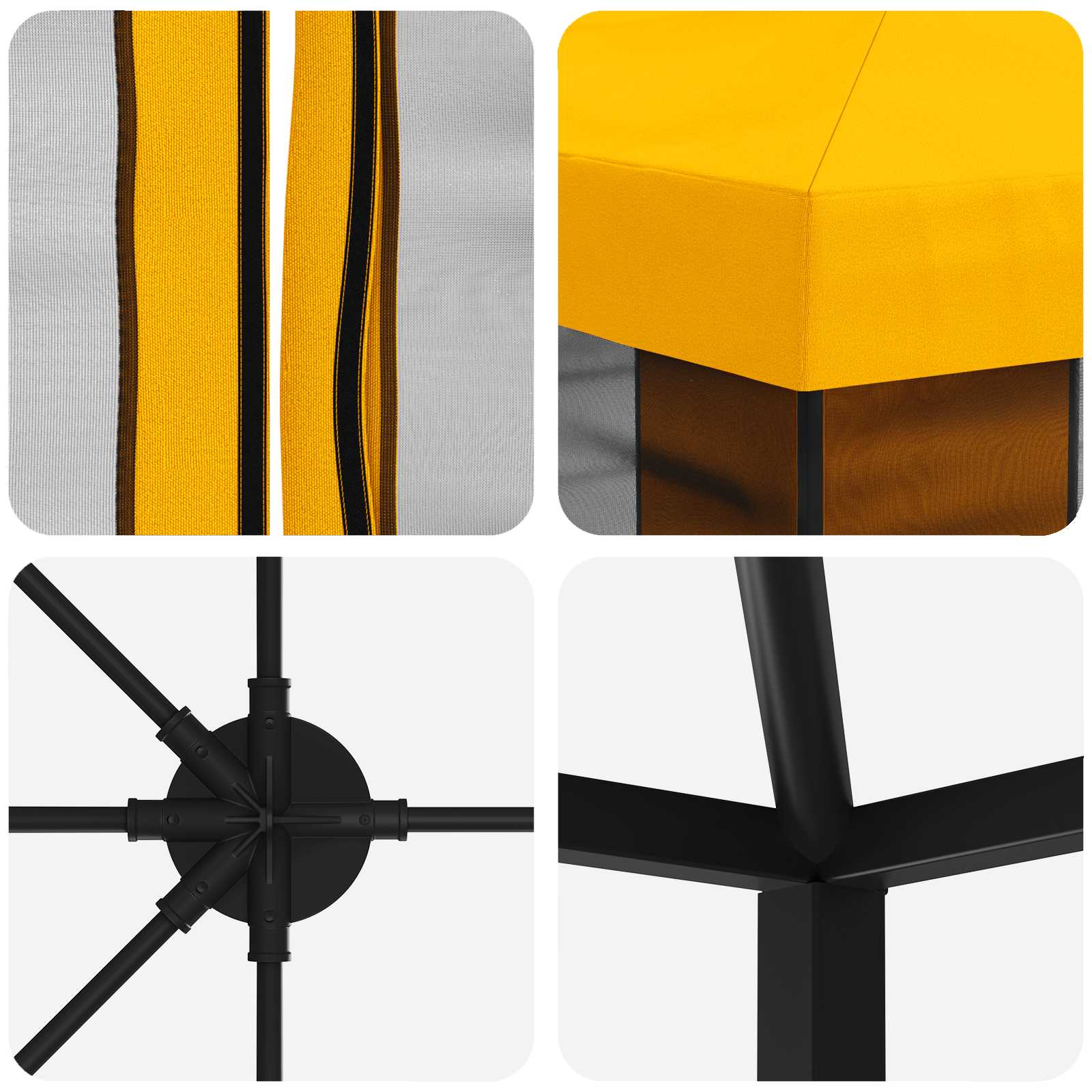 Gazebo da giardino con pareti laterali 6 x 3 m Giallo