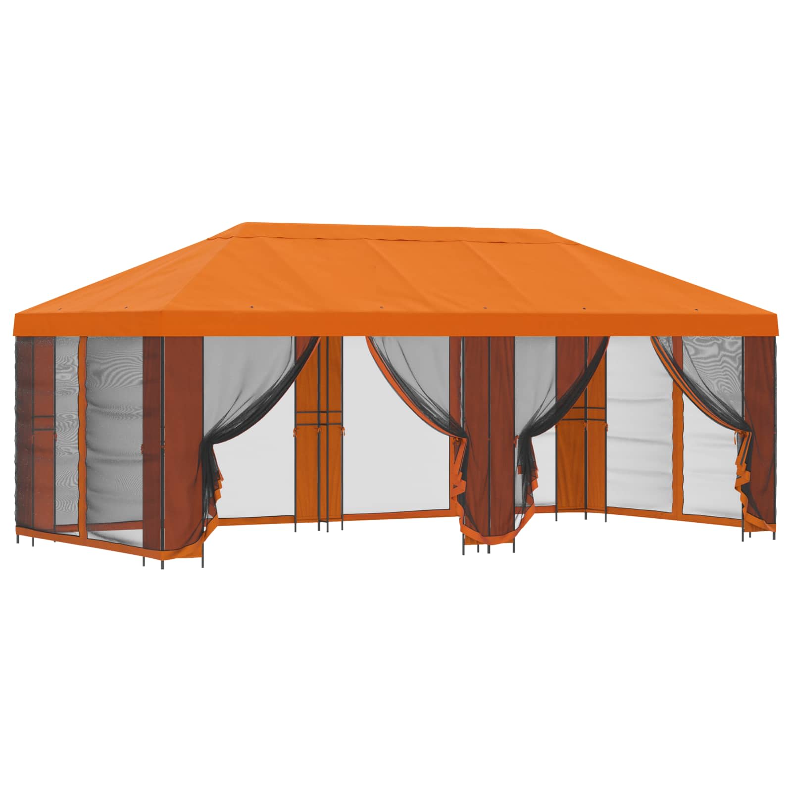 Gazebo da giardino con pareti laterali 6 x 3 m Arancione