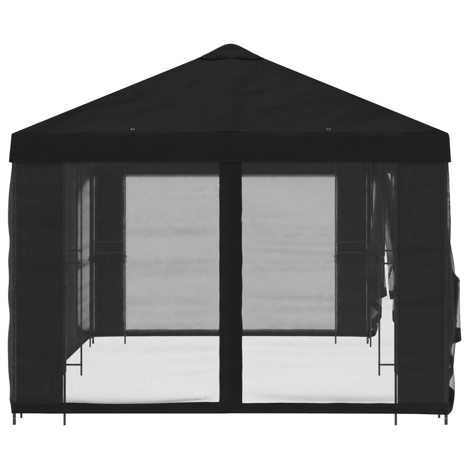 Gazebo da giardino con pareti laterali 6 x 3 m Nero