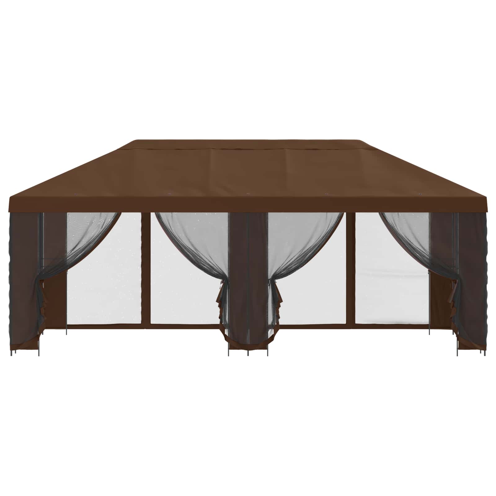 Gazebo da giardino con pareti laterali 6 x 3 m Marrone