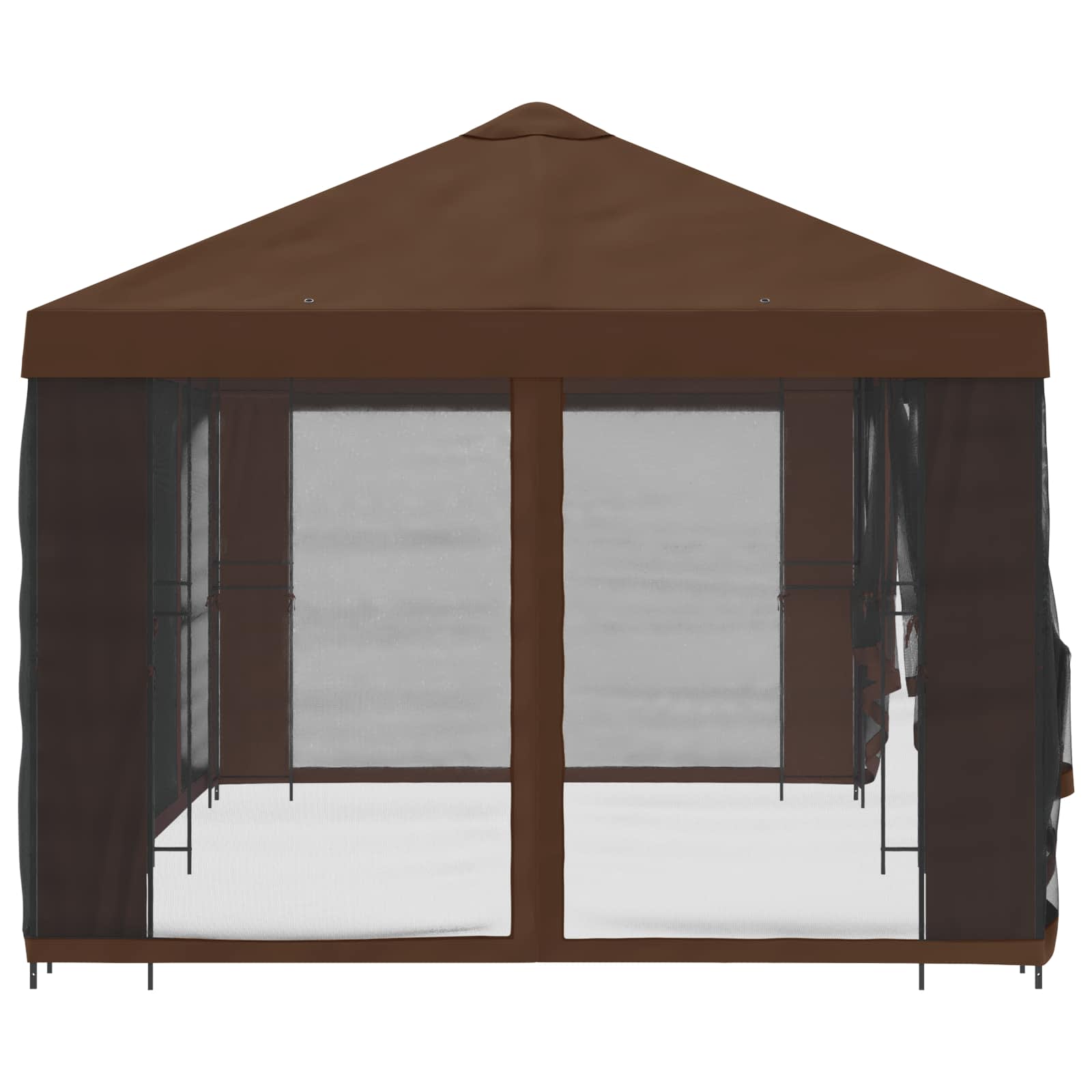 Gazebo da giardino con pareti laterali 6 x 3 m Marrone