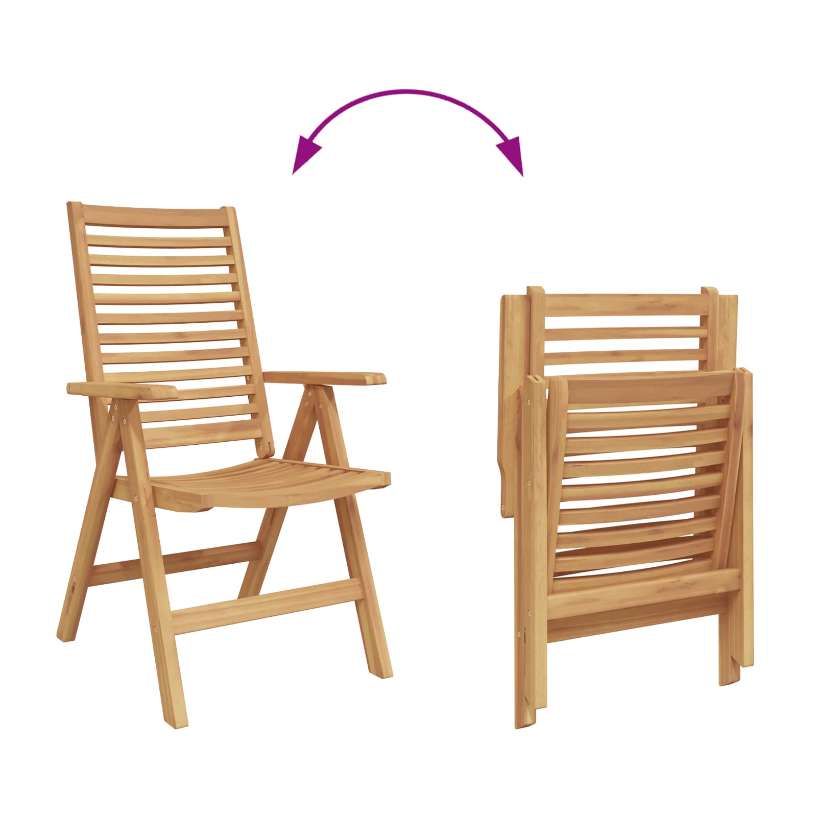 Sedia 6 pz Marrone Legno di teak solido Convertibile