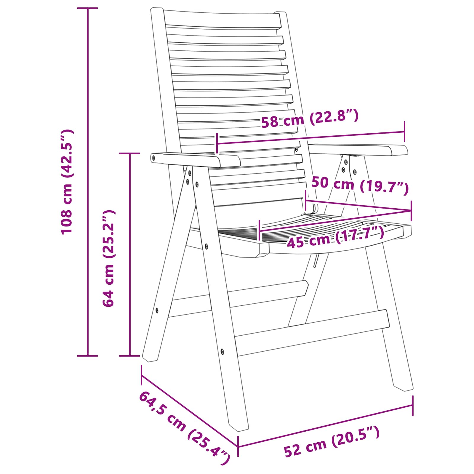 Sedia 6 pz Marrone Legno di teak solido Convertibile