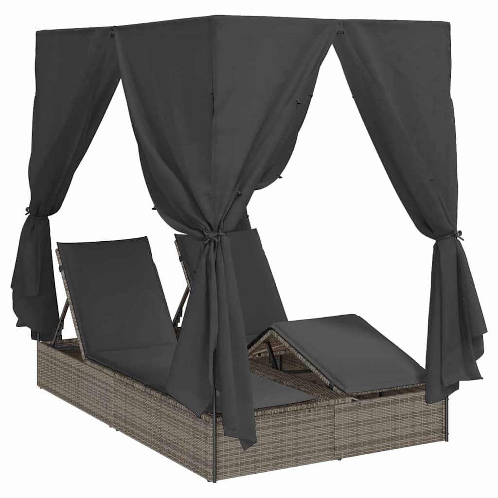 Lettino da sole doppio Grigio polyrattan