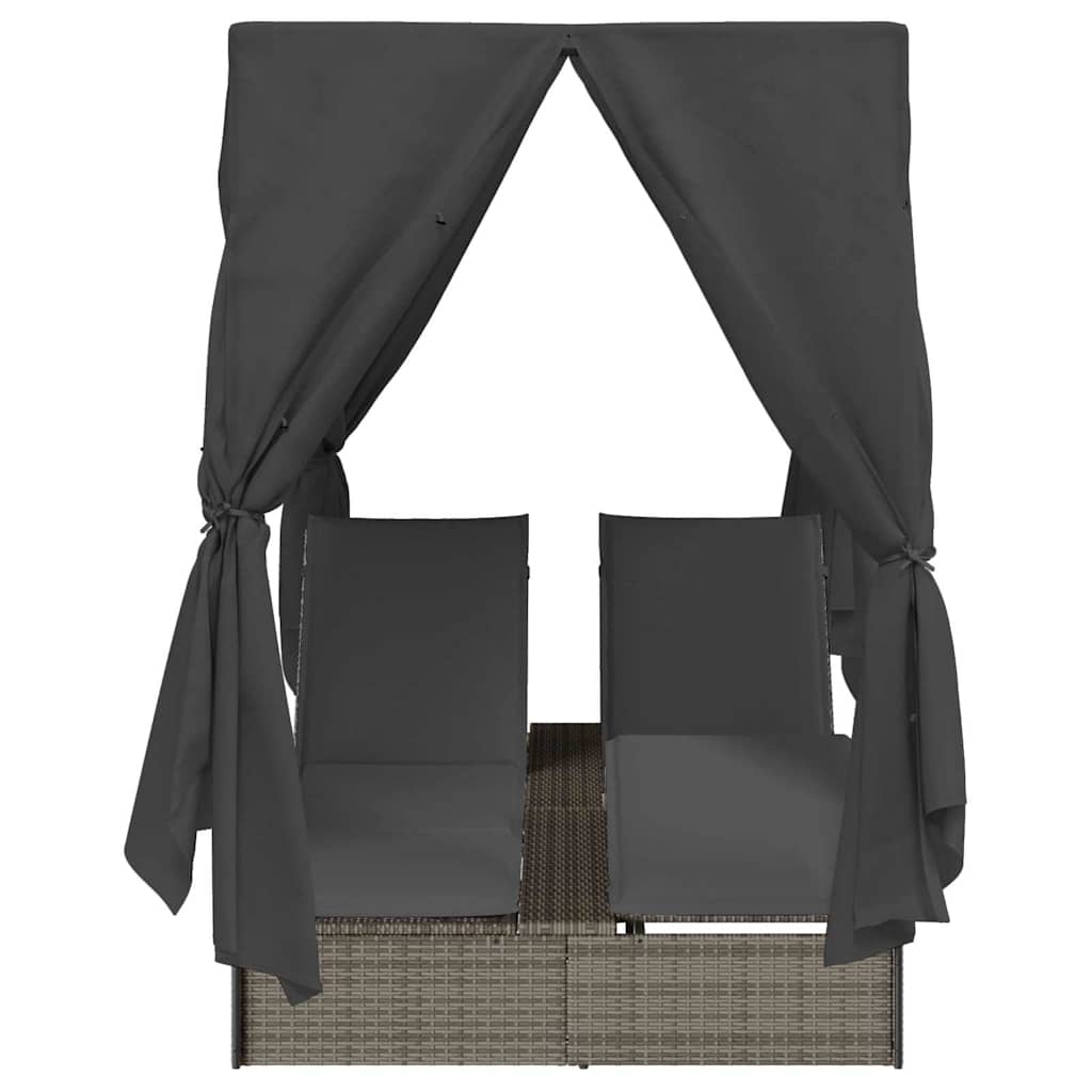 Lettino da sole doppio Grigio polyrattan