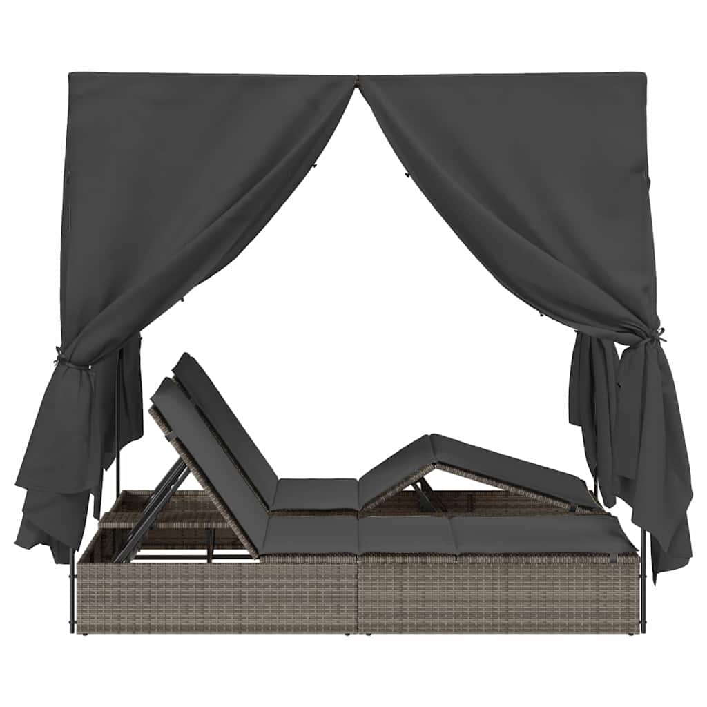 Lettino da sole doppio Grigio polyrattan