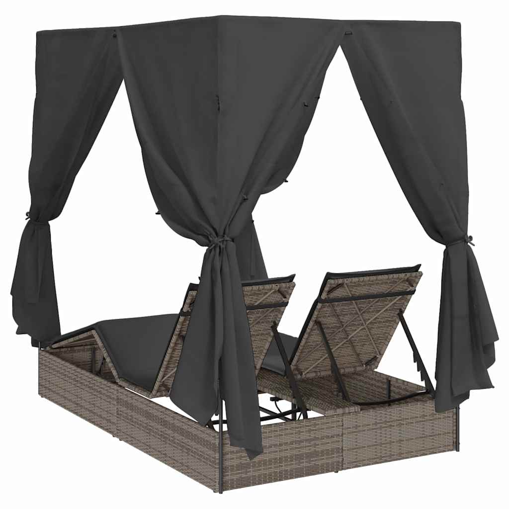 Lettino da sole doppio Grigio polyrattan