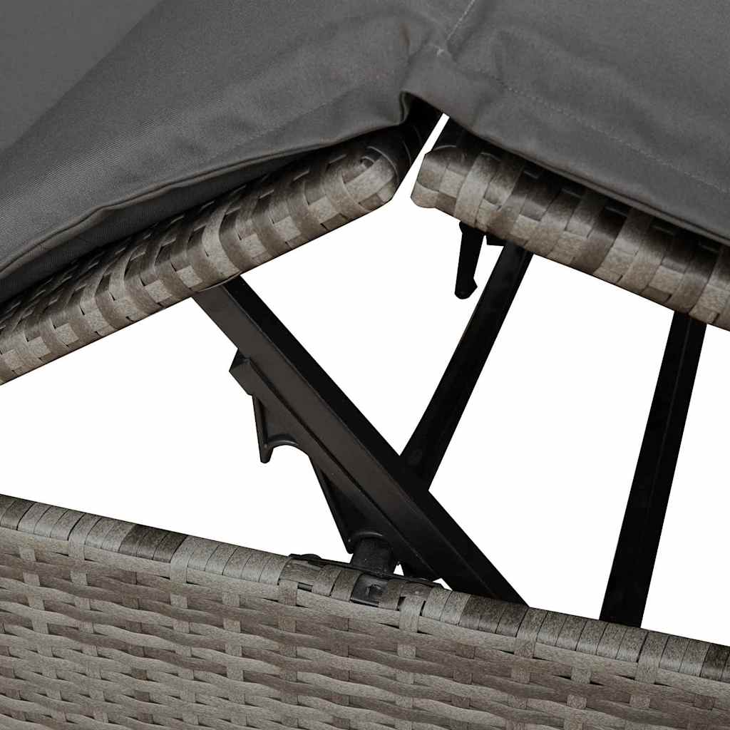 Lettino da sole doppio Grigio polyrattan