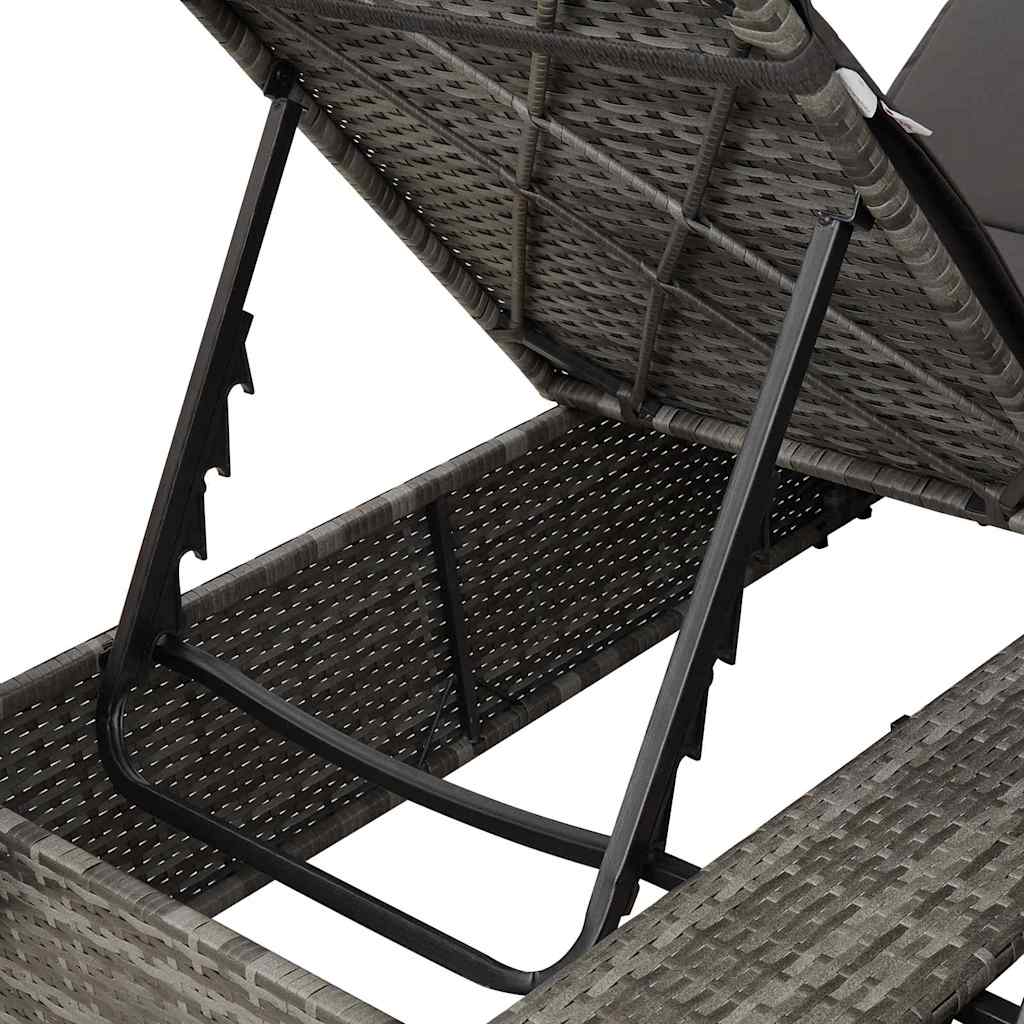 Lettino da sole doppio Grigio polyrattan