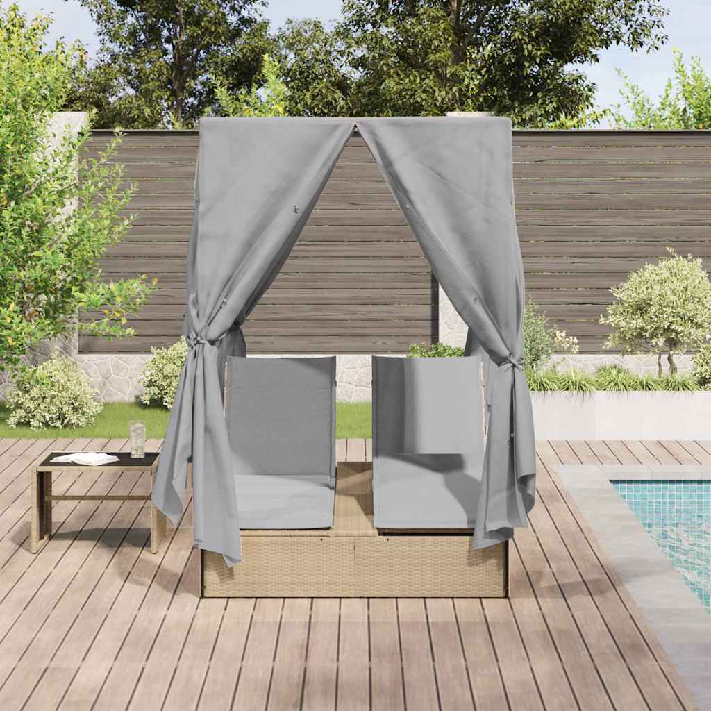 Lettino da sole doppio Grigio polyrattan