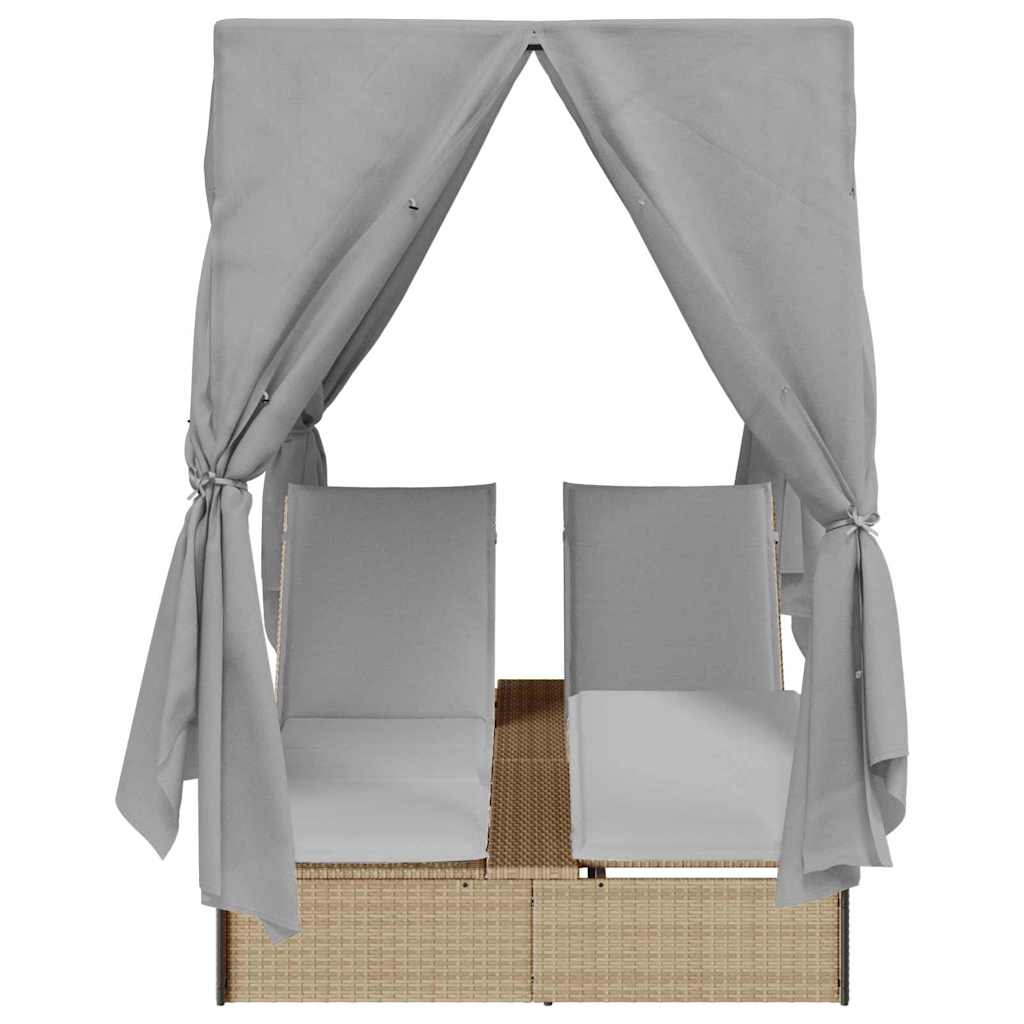 Lettino da sole doppio Grigio polyrattan