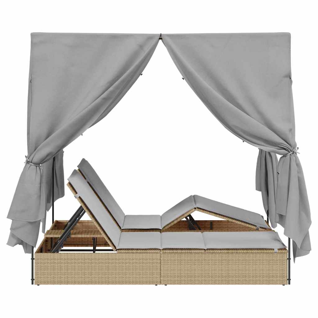 Lettino da sole doppio Grigio polyrattan
