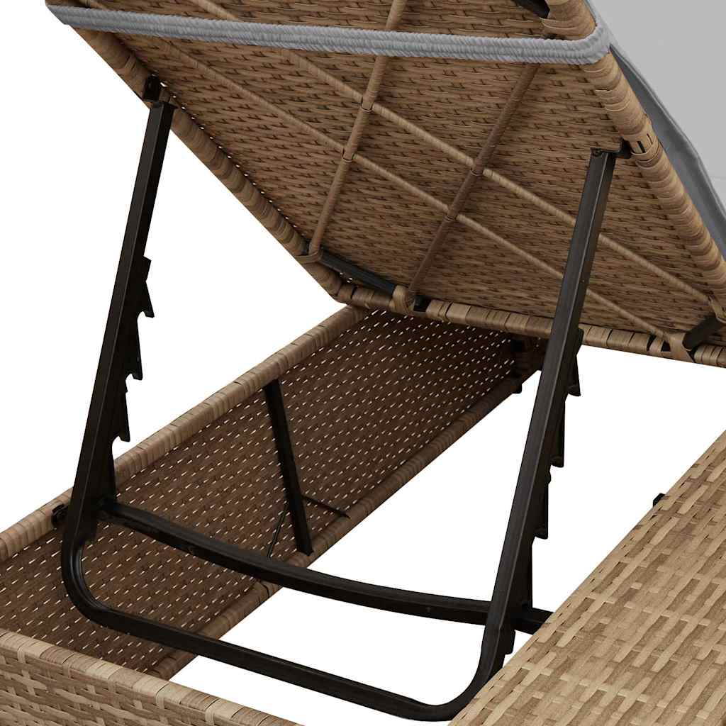 Lettino da sole doppio Grigio polyrattan