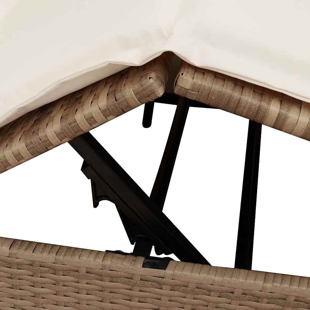 Lettino da sole doppio Beige polyrattan