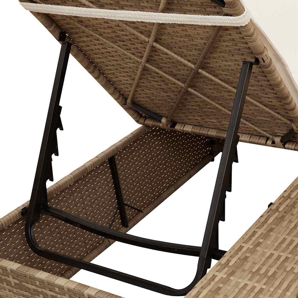 Lettino da sole doppio Beige polyrattan