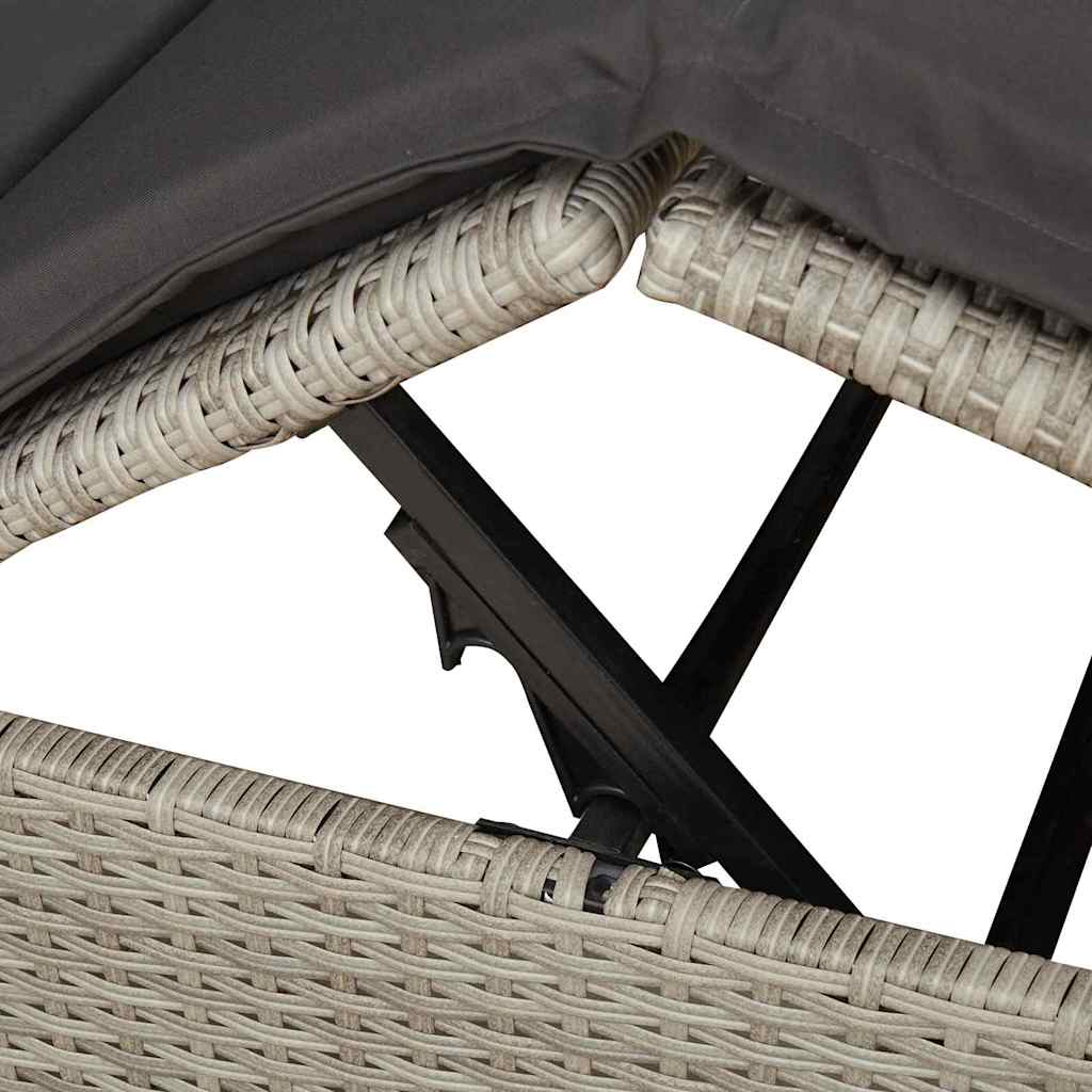 Lettino da sole doppio Grigio chiaro polyrattan