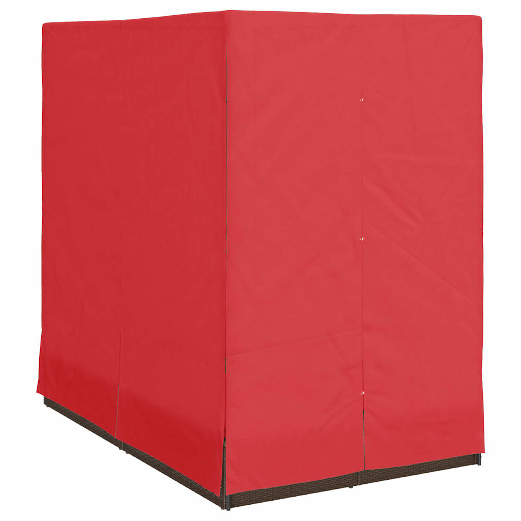 Lettino da sole doppio Rosso polyrattan