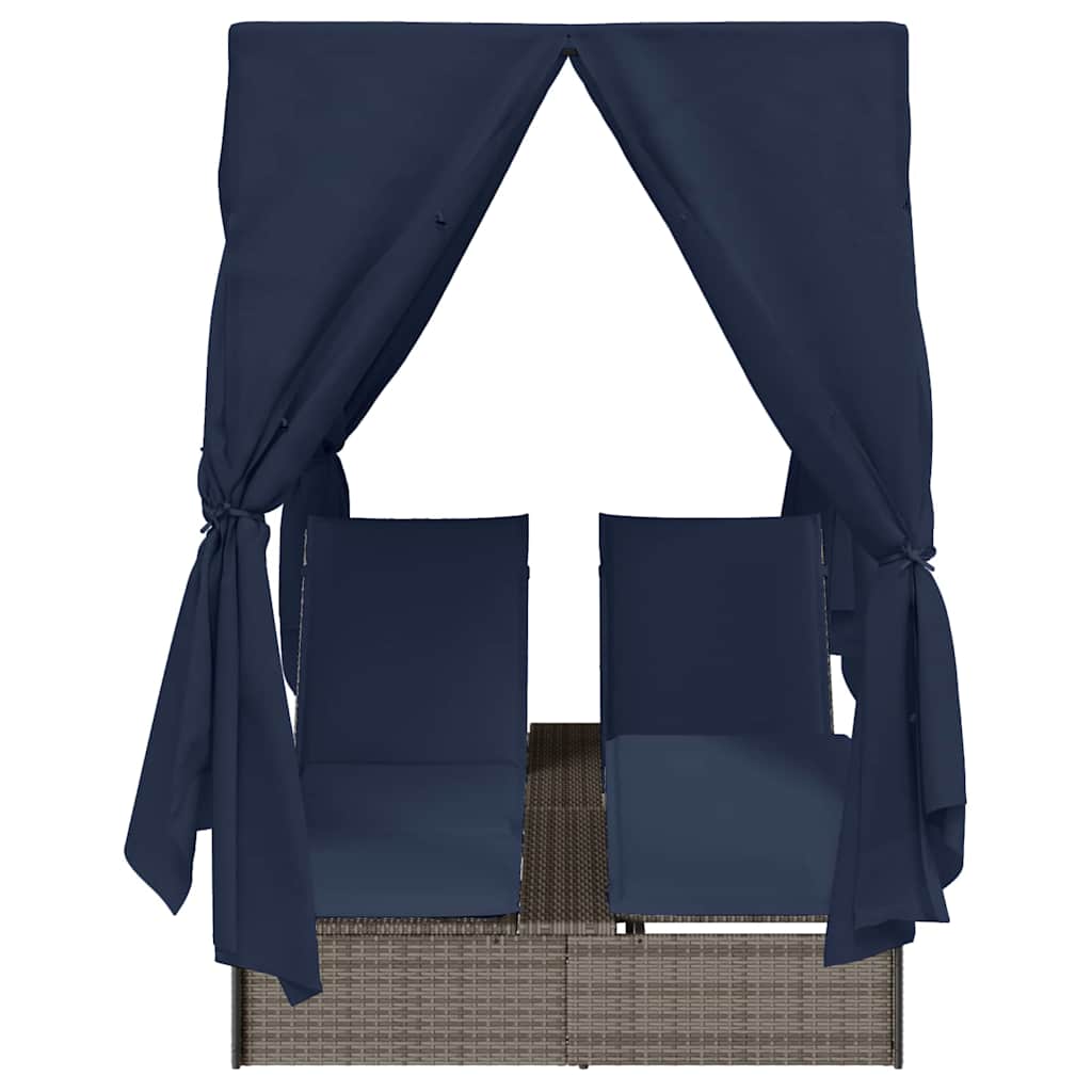 Lettino da sole doppio Nero polyrattan