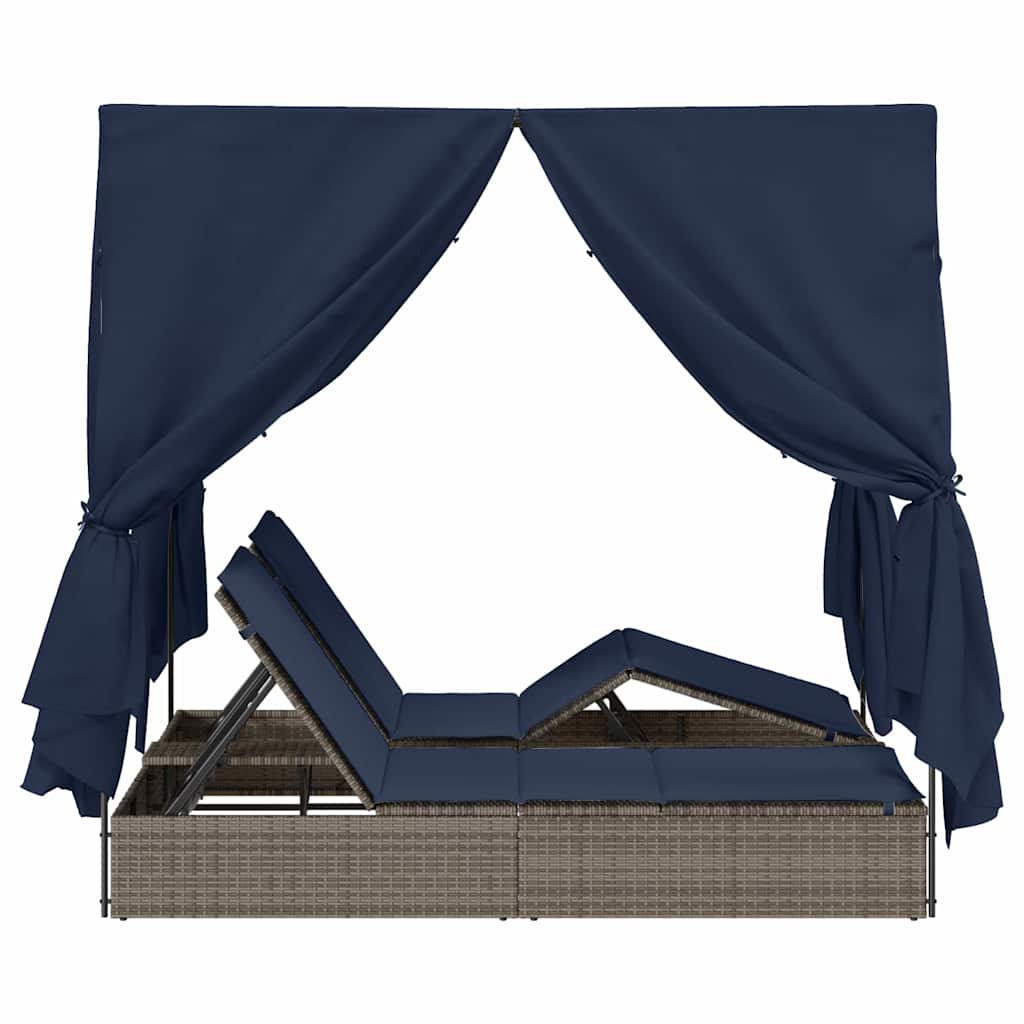Lettino da sole doppio Nero polyrattan