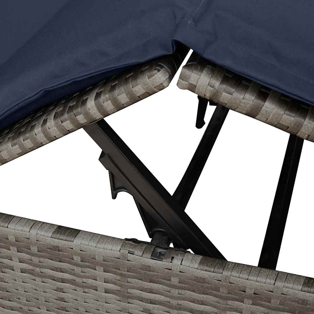 Lettino da sole doppio Nero polyrattan