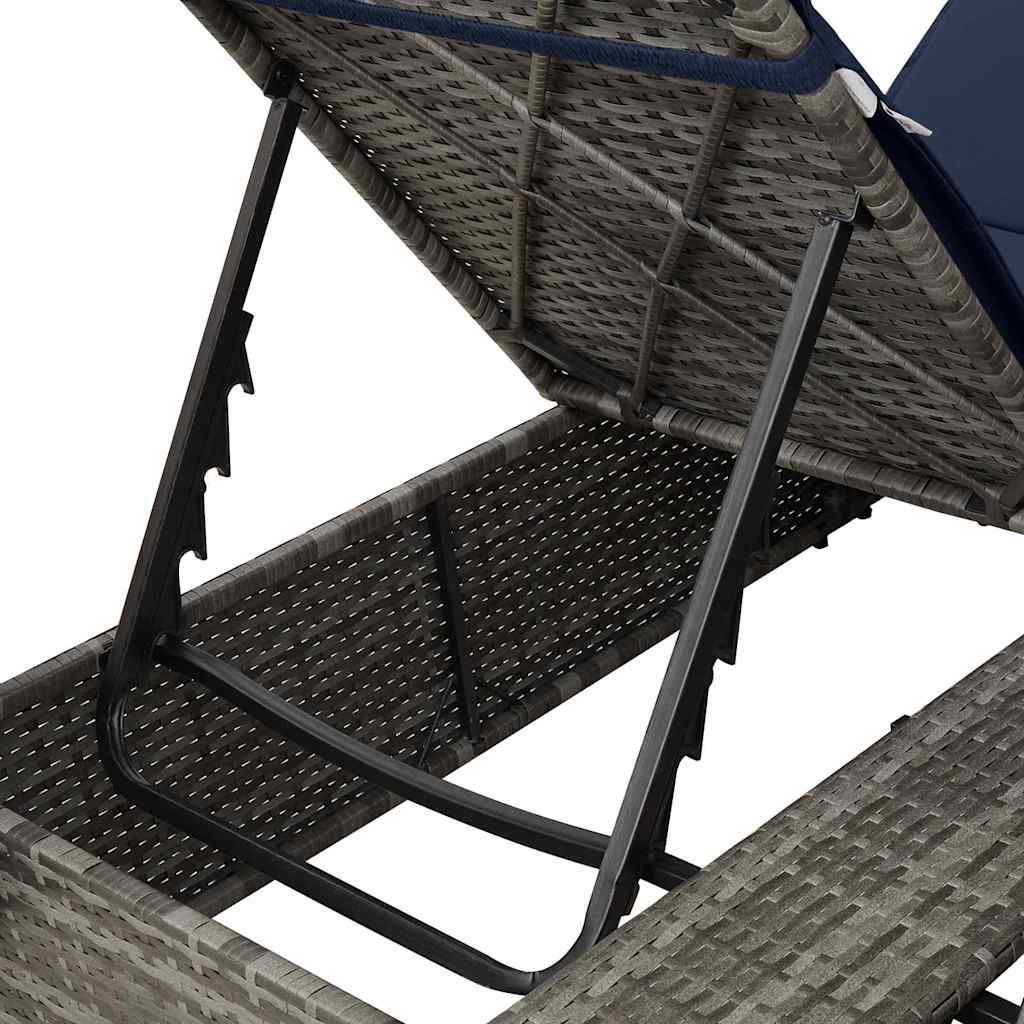 Lettino da sole doppio Nero polyrattan