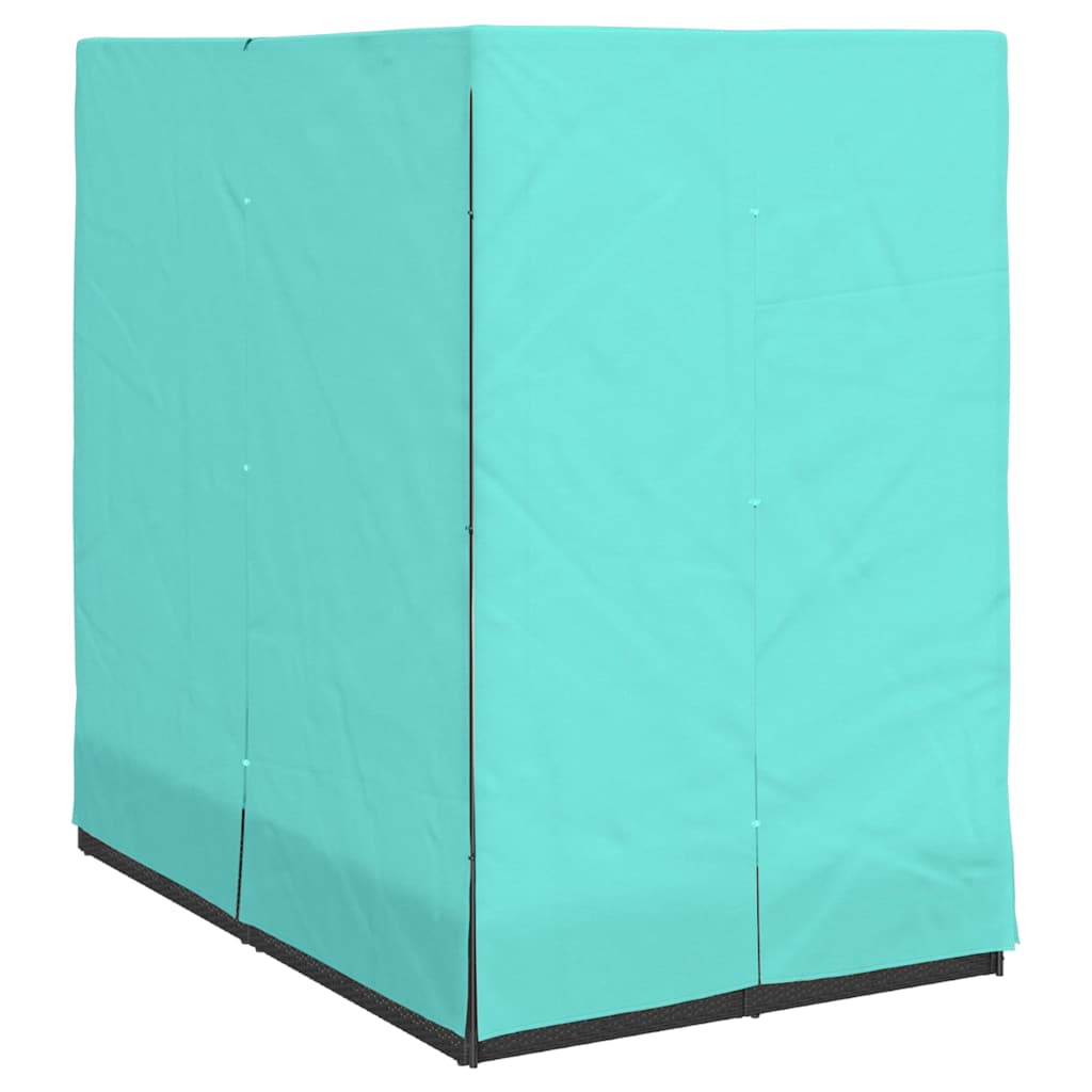 Lettino da sole doppio Turchese polyrattan