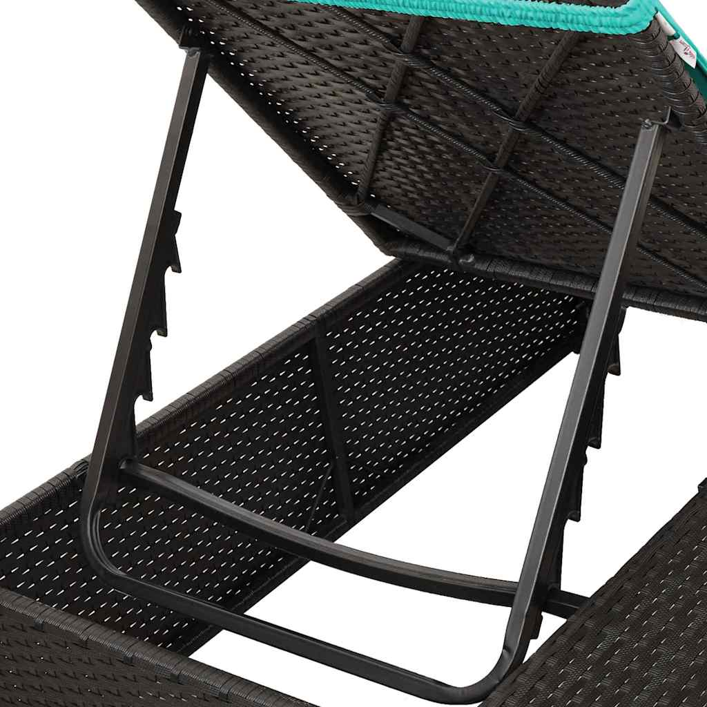 Lettino da sole doppio Turchese polyrattan