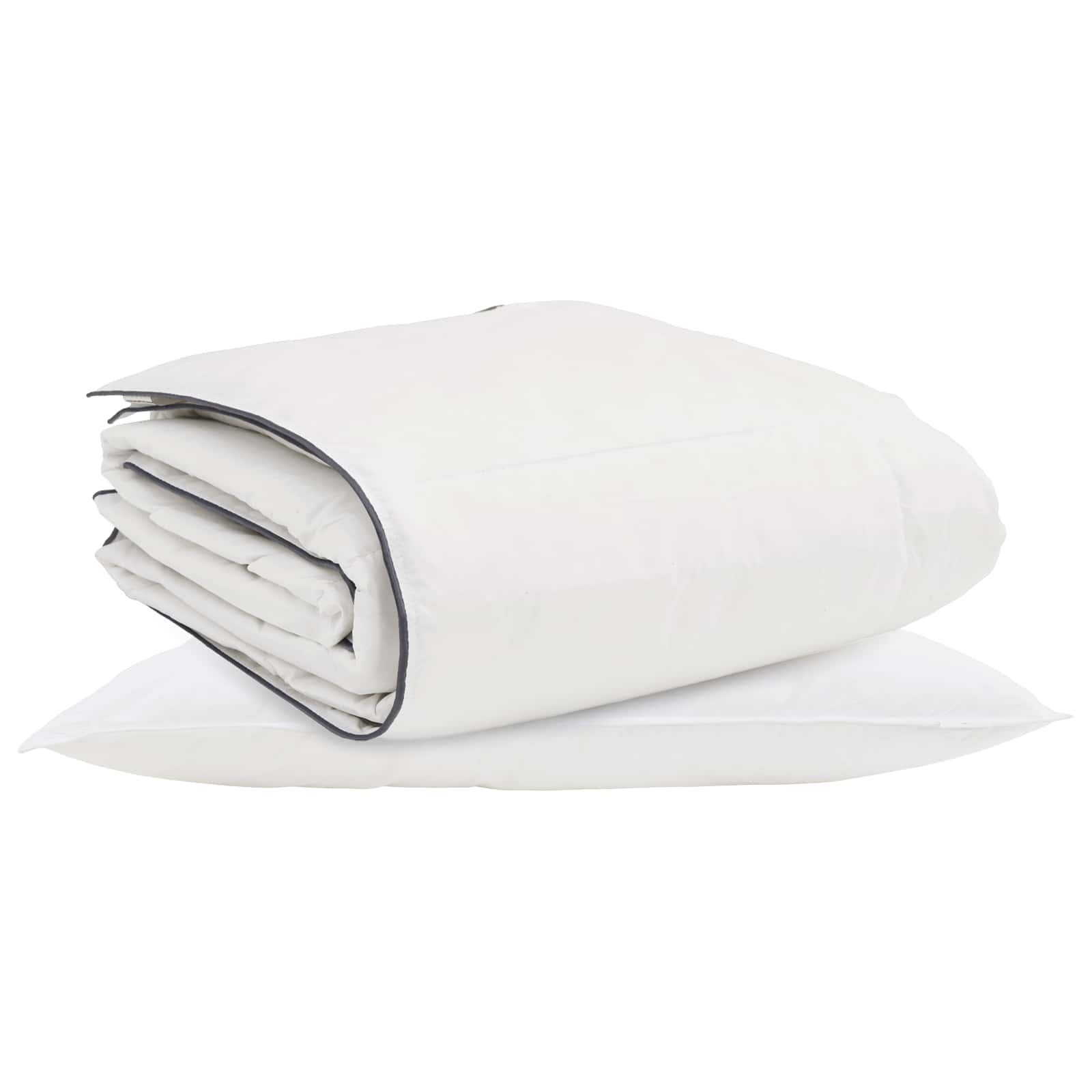 Piumone Invernale con cuscino 2 pz Bianco Piuma d'anatra