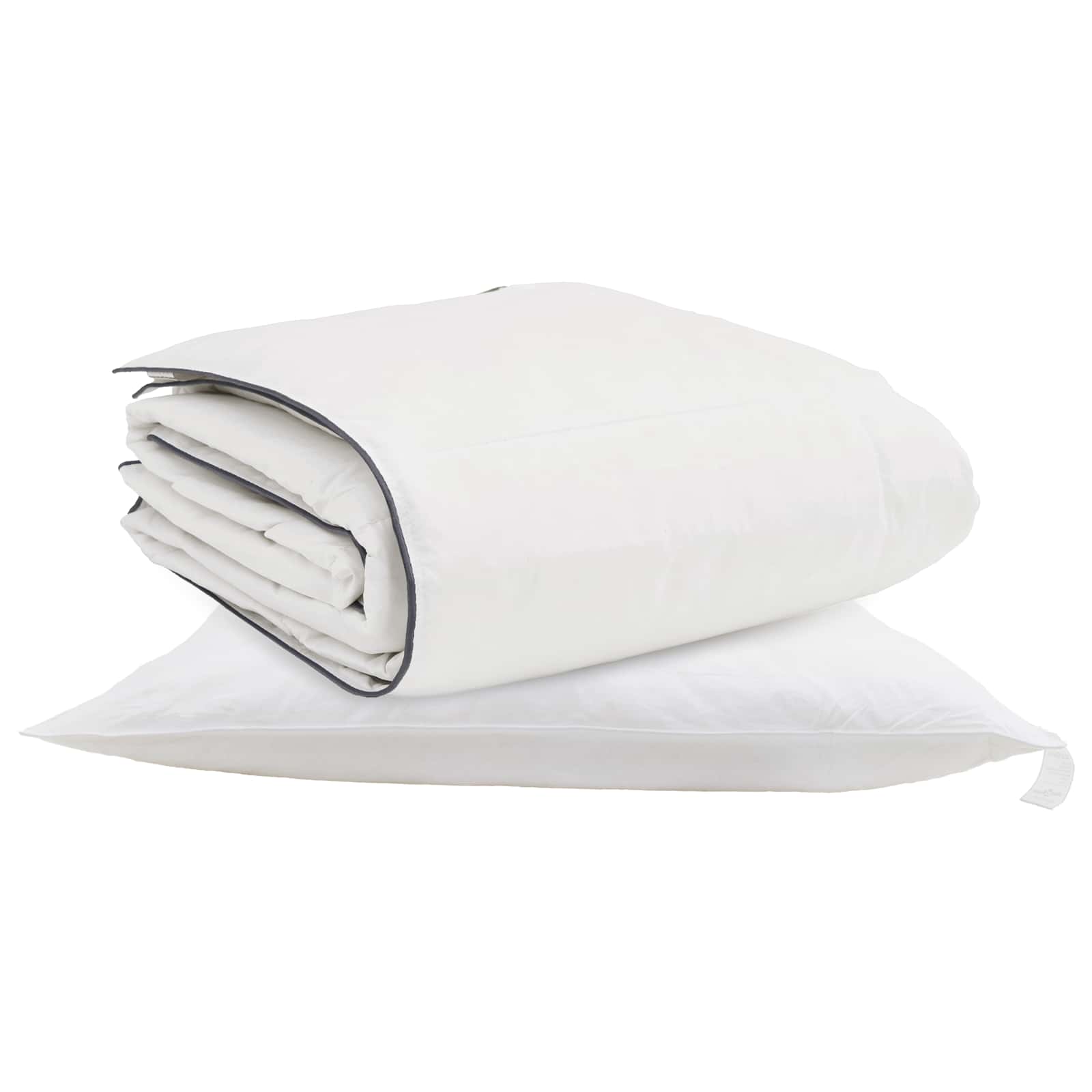 Piumone Invernale con cuscino 2 pz Bianco Piuma d'anatra
