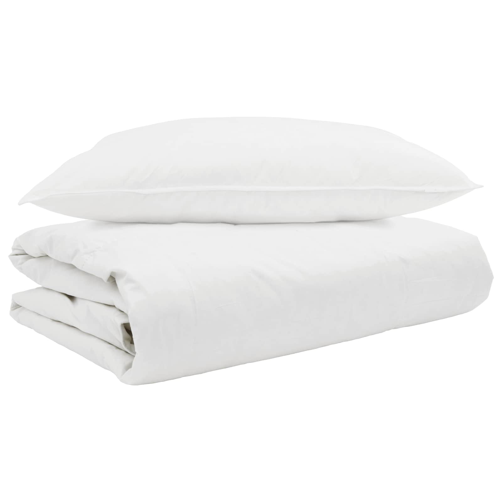 Piumone Estivo con cuscino 2 pz Bianco Piuma d'anatra