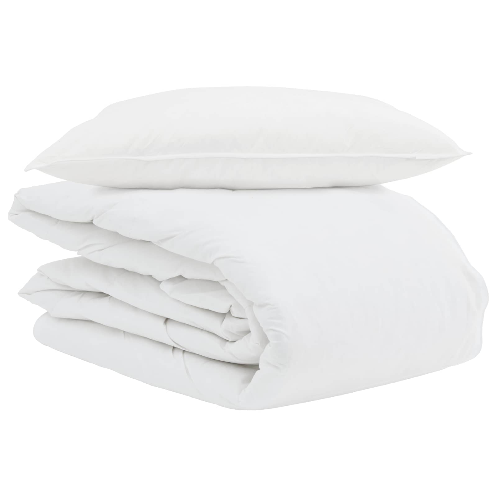 Piumone Estivo con cuscino 2 pz Bianco Piuma d'anatra