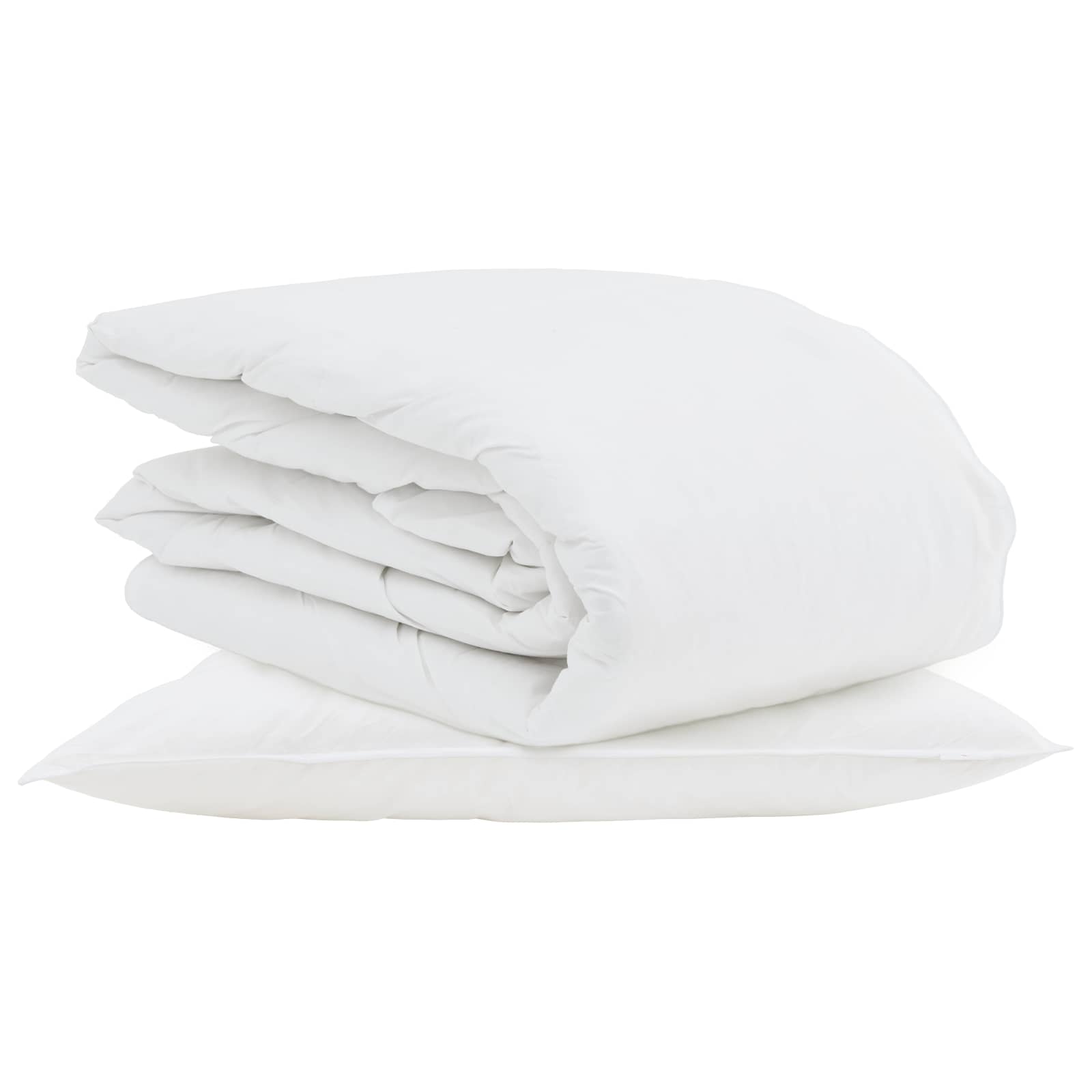 Piumone Estivo con cuscino 2 pz Bianco Piuma d'anatra