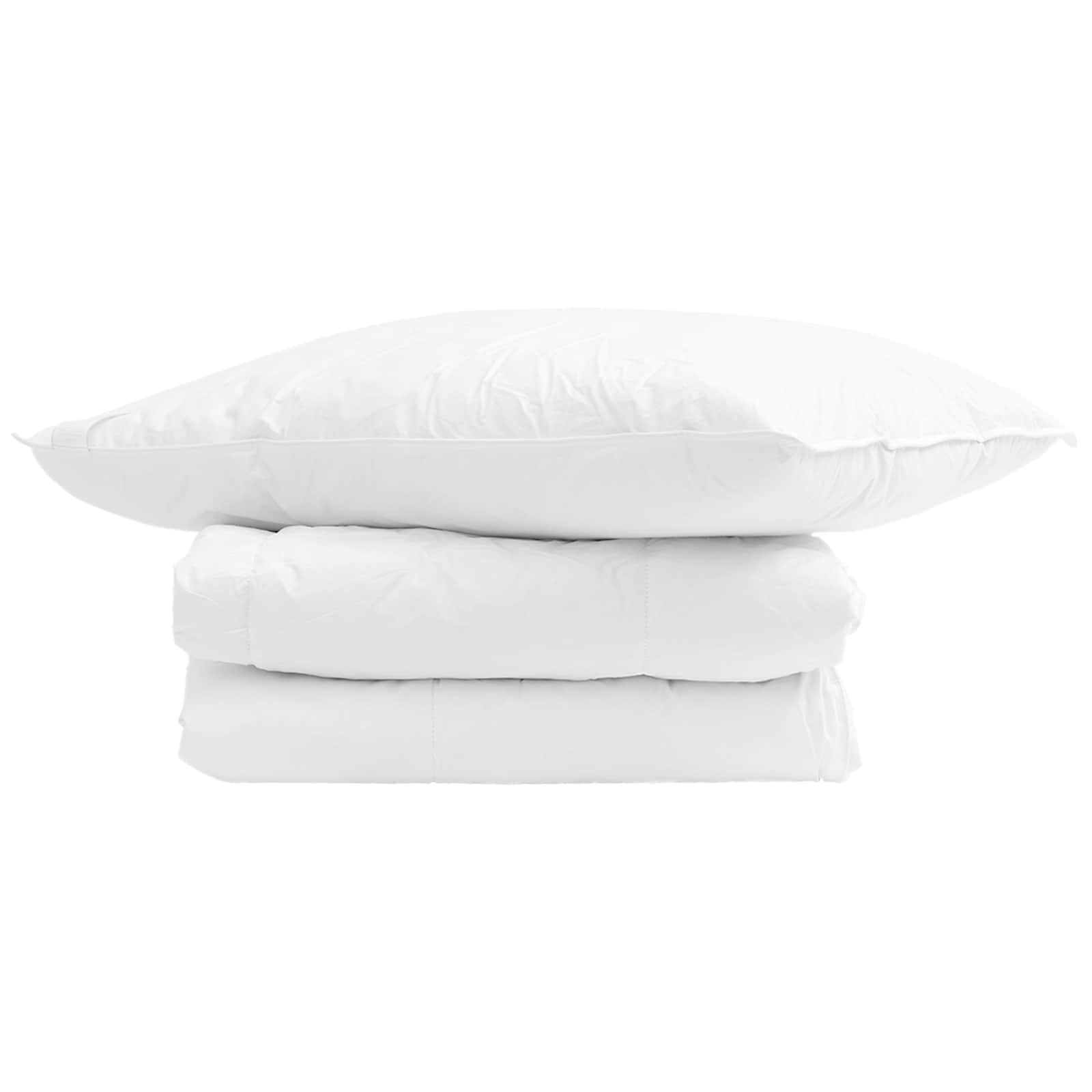 Piumone Estivo con cuscino 2 pz Bianco Piuma d'anatra