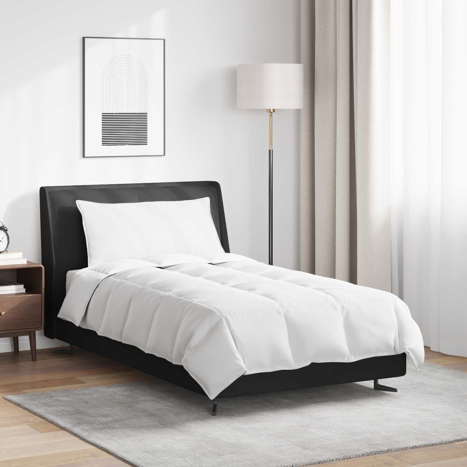 Piumone Invernale con cuscino 2 pz Bianco Piuma d'anatra