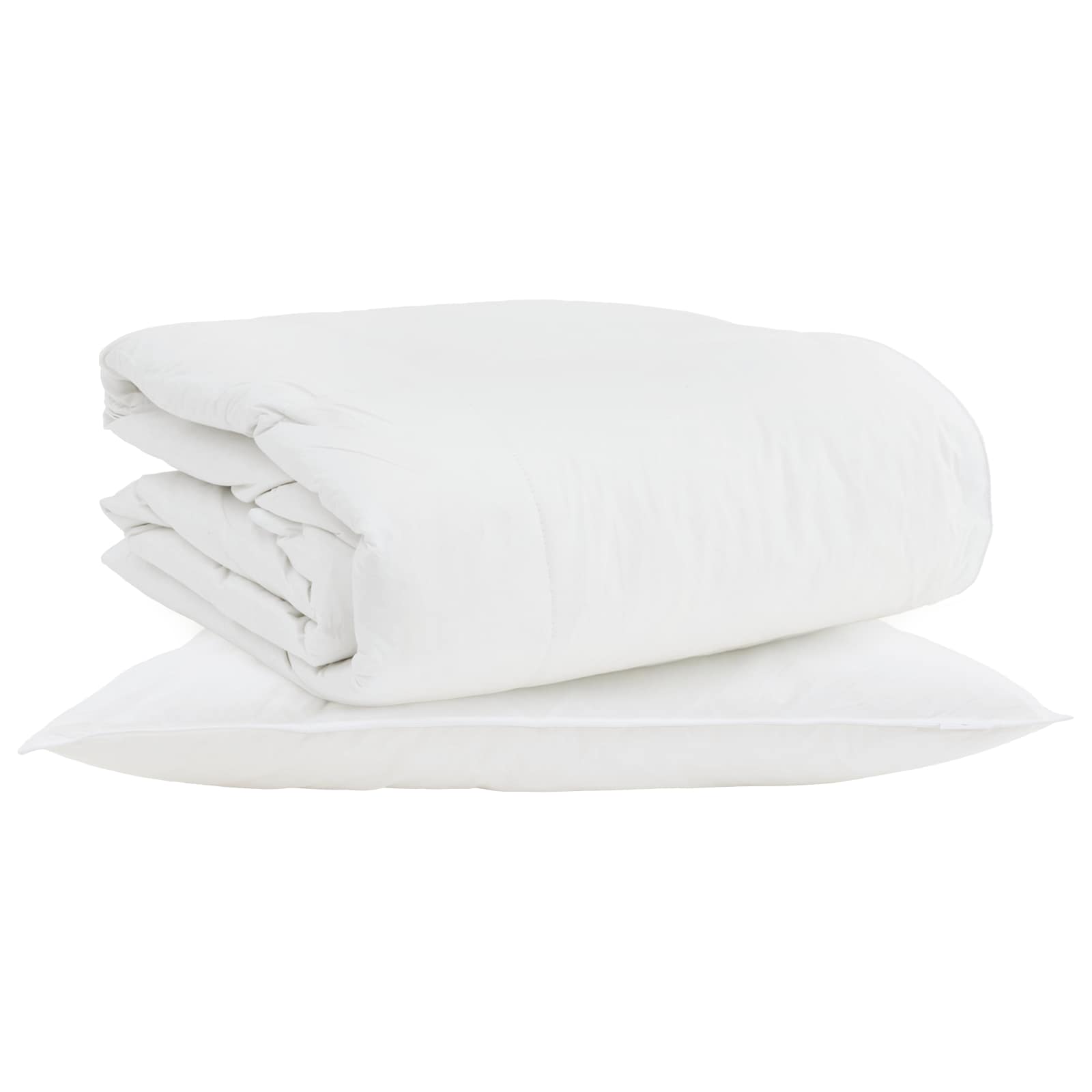 Piumone 2-in-1 con cuscino 2 pz Bianco Piuma d'anatra