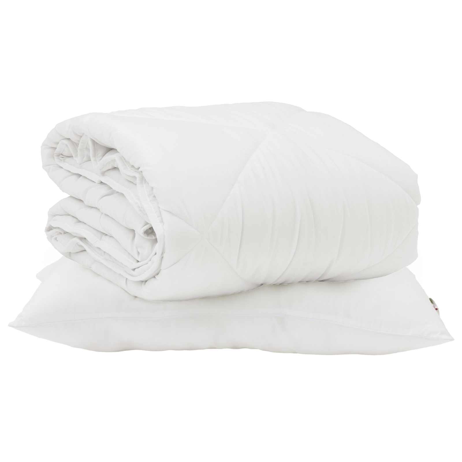 Piumone Estivo con cuscino 2 pz Bianco Microfibra